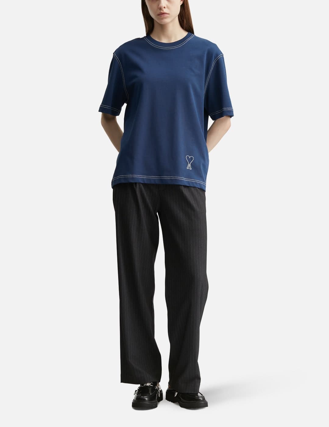 Cotton Topstitching Ami De Coeur T-Shirt view 3