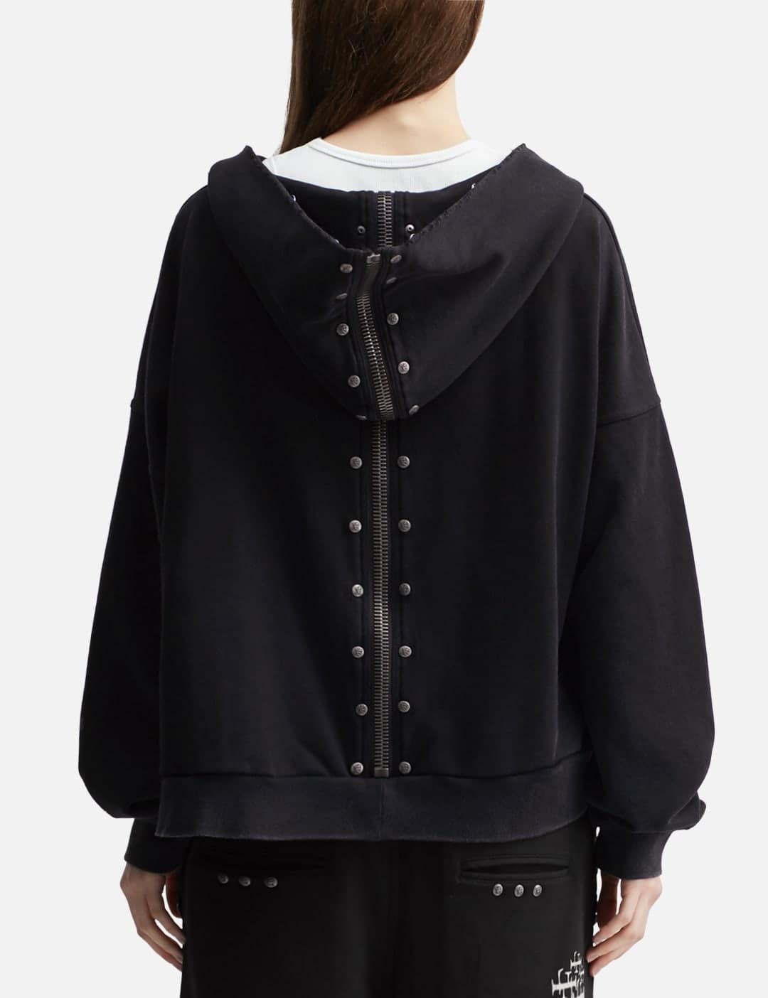"Nyra" Zip-Up Hoodie With Detachable Fur Trim Hood view 8