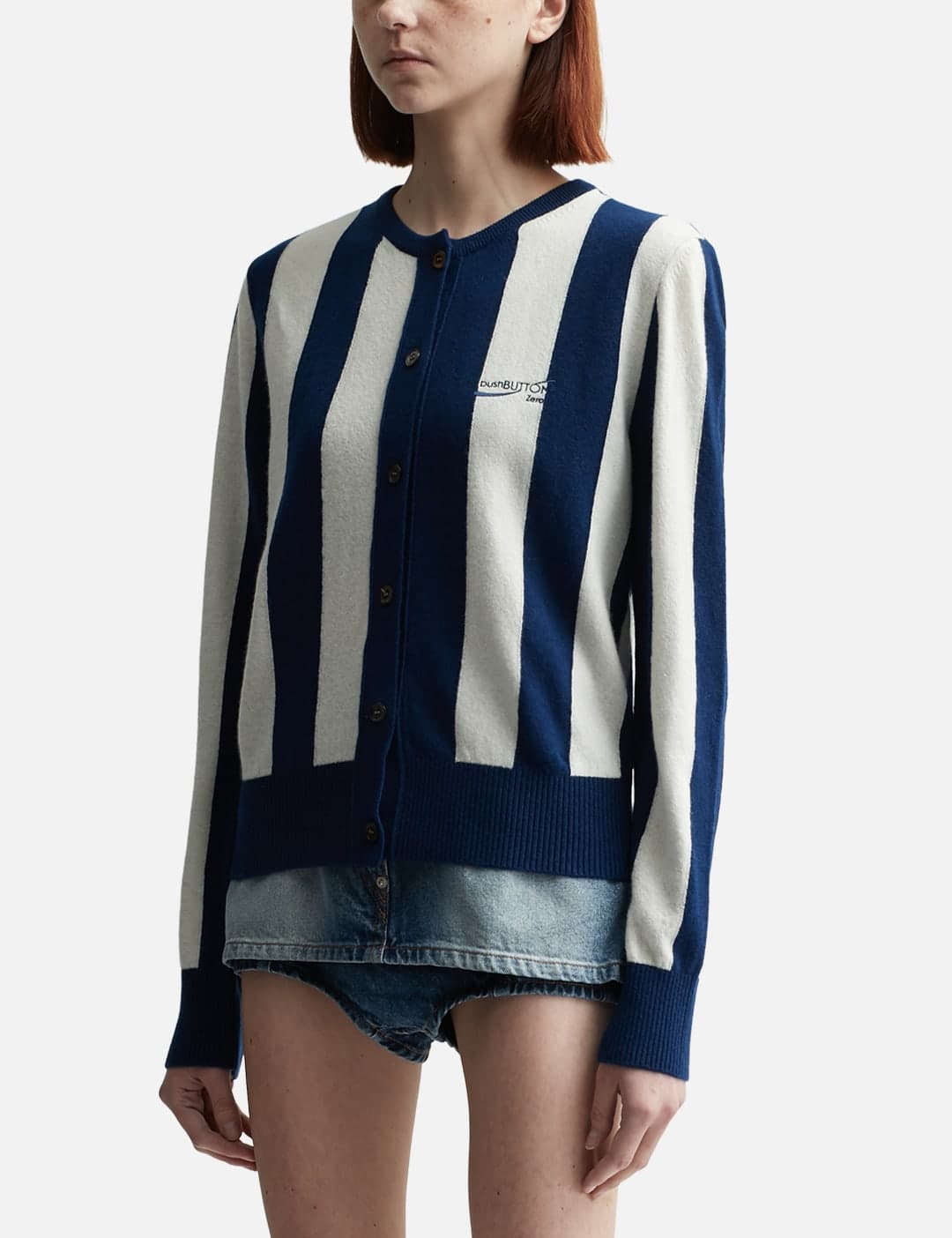 STRIPE BASIC LOGO CARDIGAN view 2