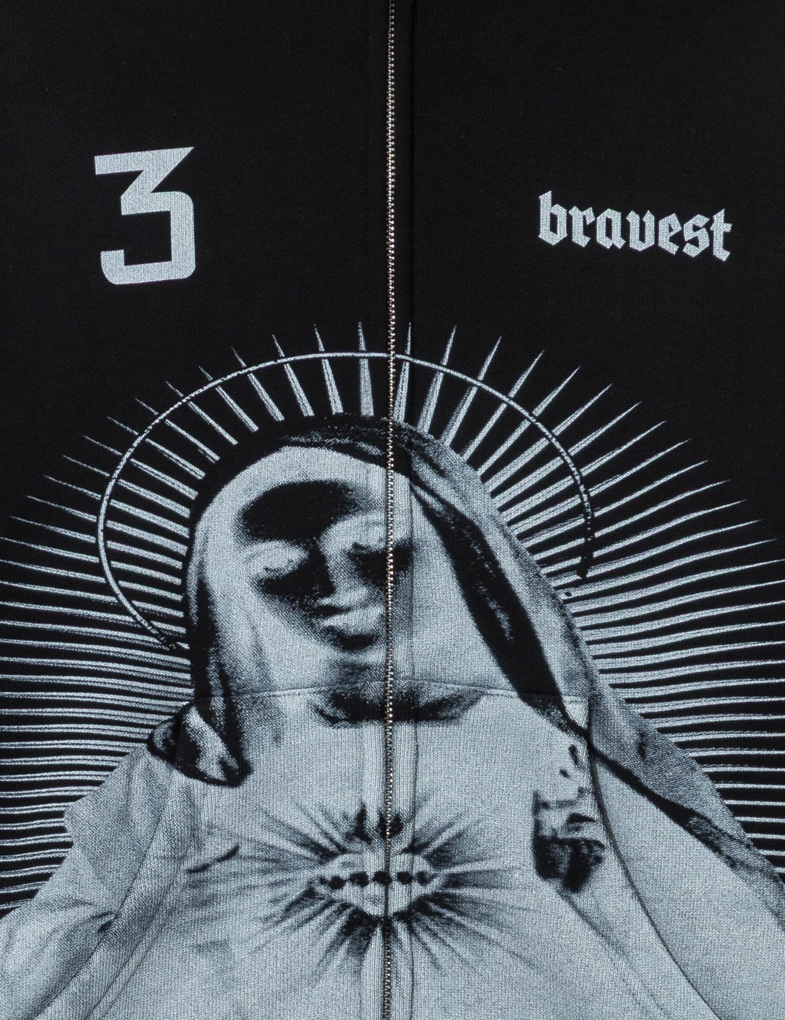 Black Mary Zip Up Hoodie view 4