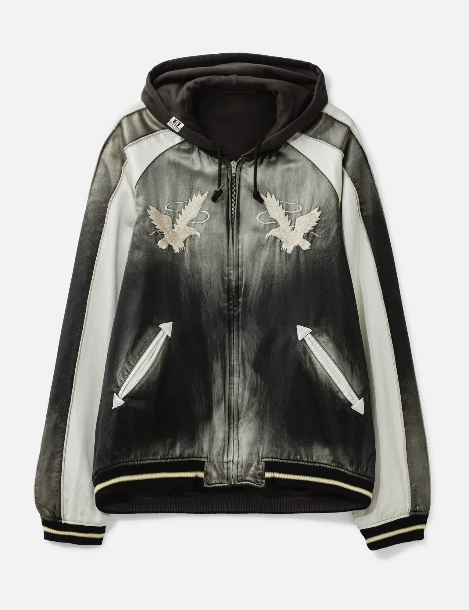 Reversible Hoodie Layered Souvenir Jacket view 1
