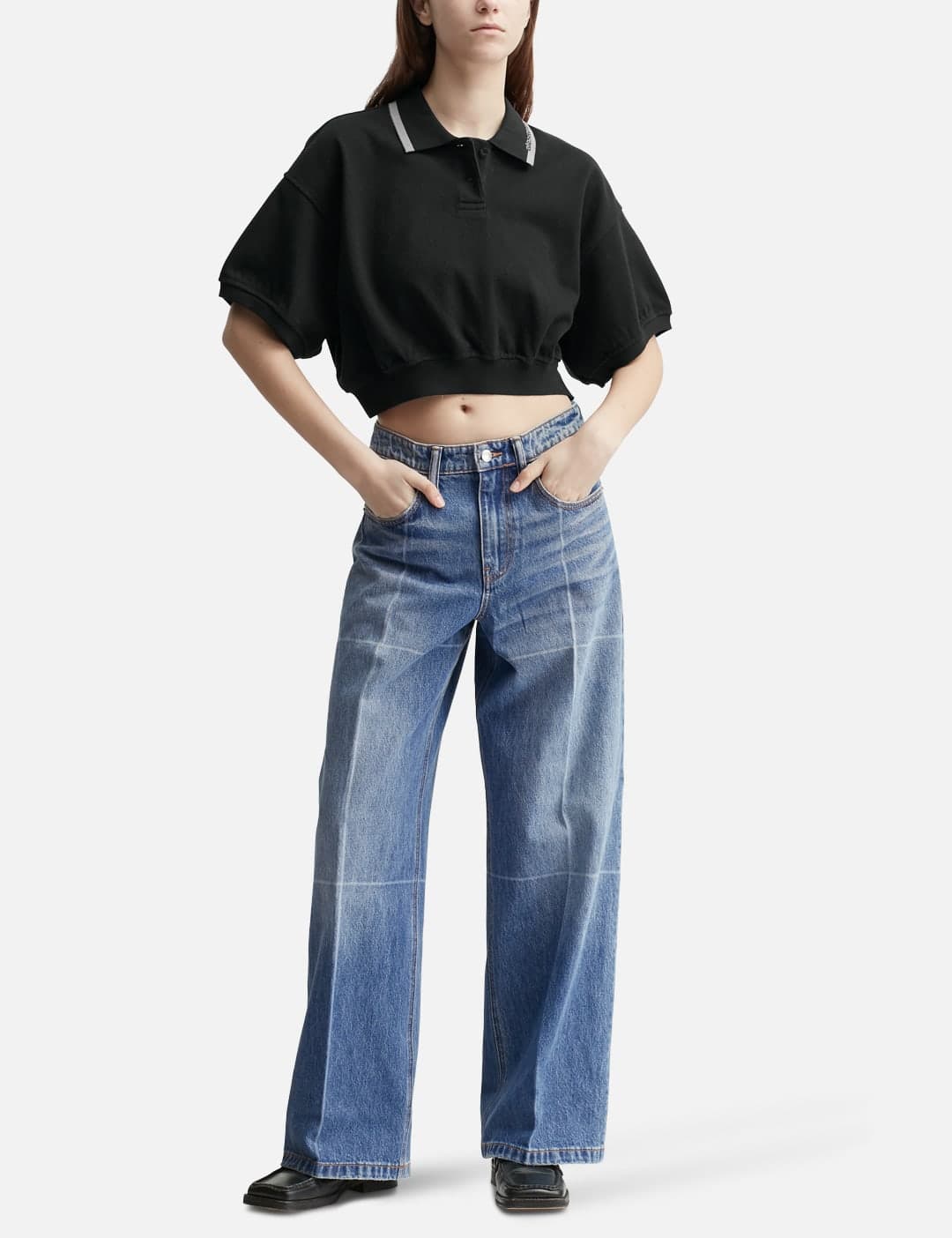 Foldline Wide Straight-Leg Jean view 4
