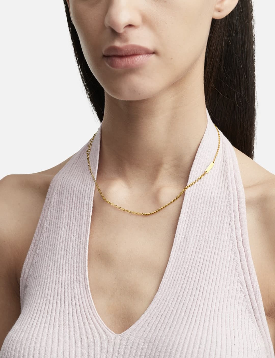 Gold Plated Silver Mix Chains Necklace view 3