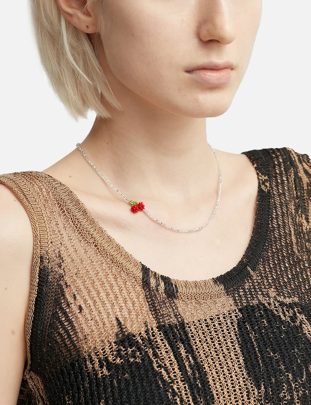 Mini Silver Cherry Necklace view 2
