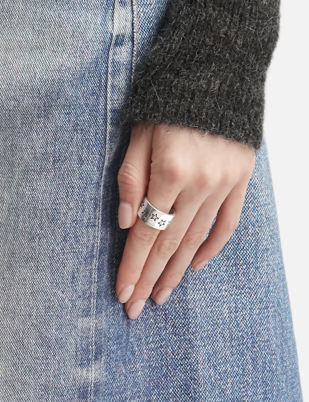 CS Navajo Sheriff Star Arrow Feather Ring - Starry view 7