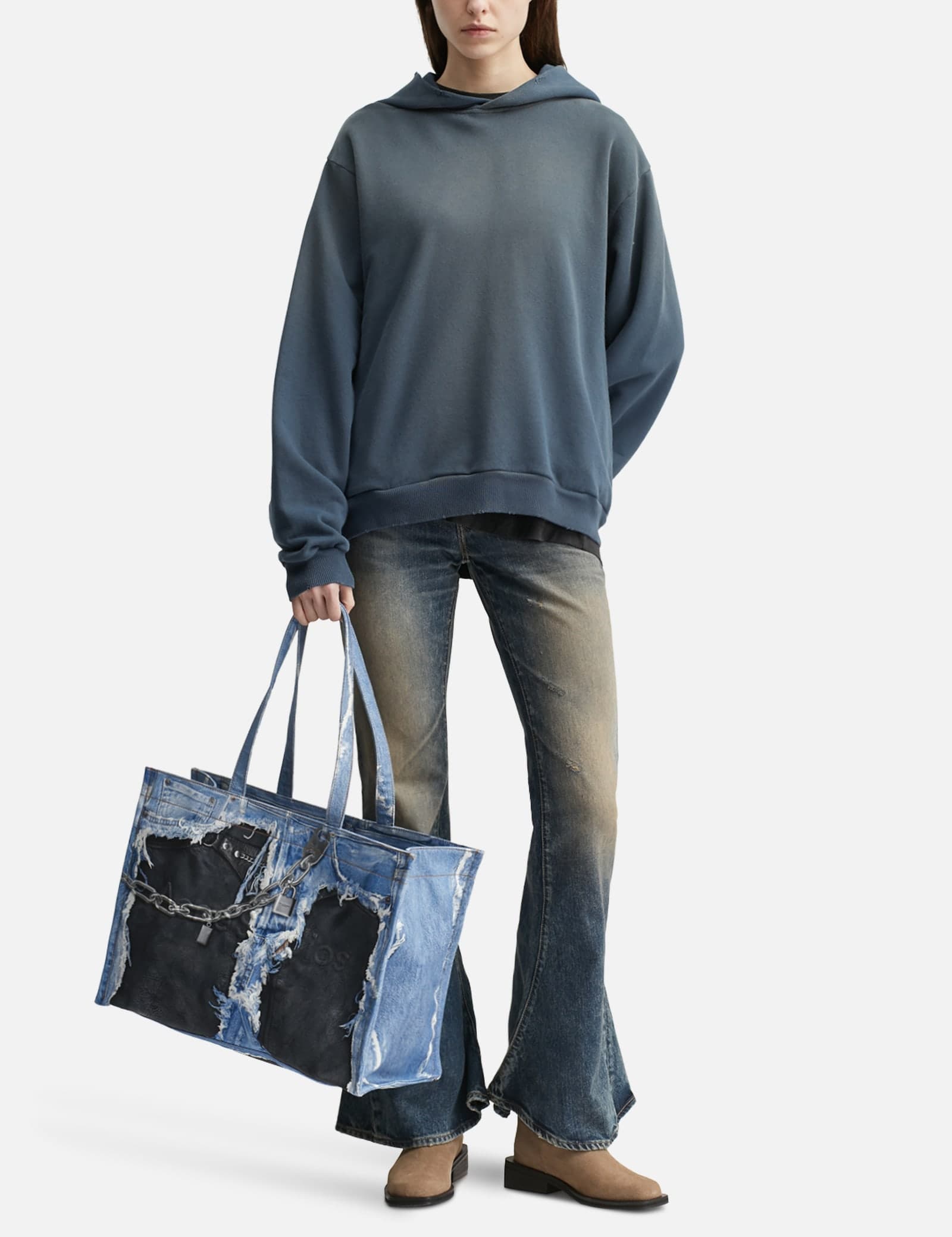 Denim Print Tote view 5