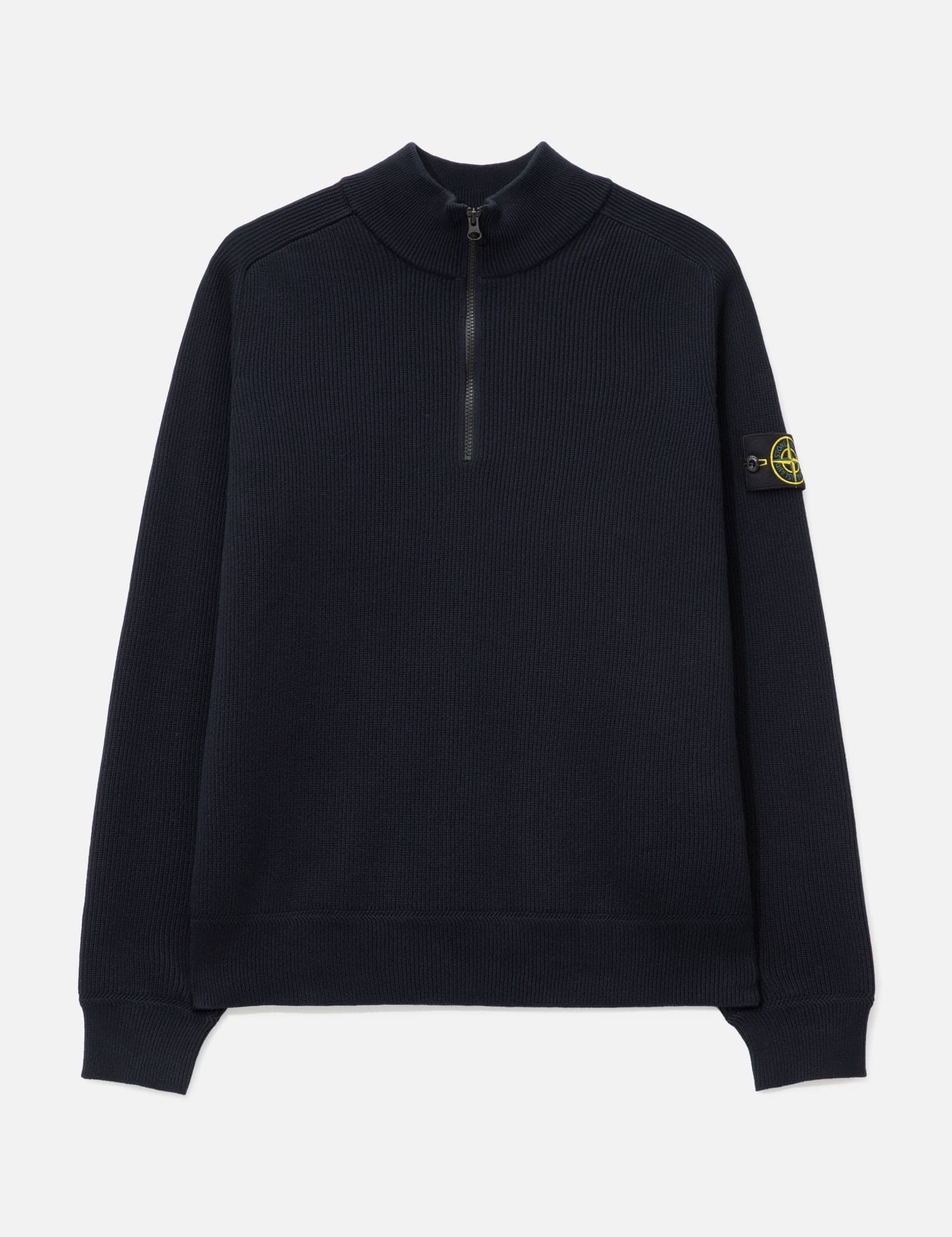 Ribbed Soft Organic Cotton Half-Zip Jumper view 1