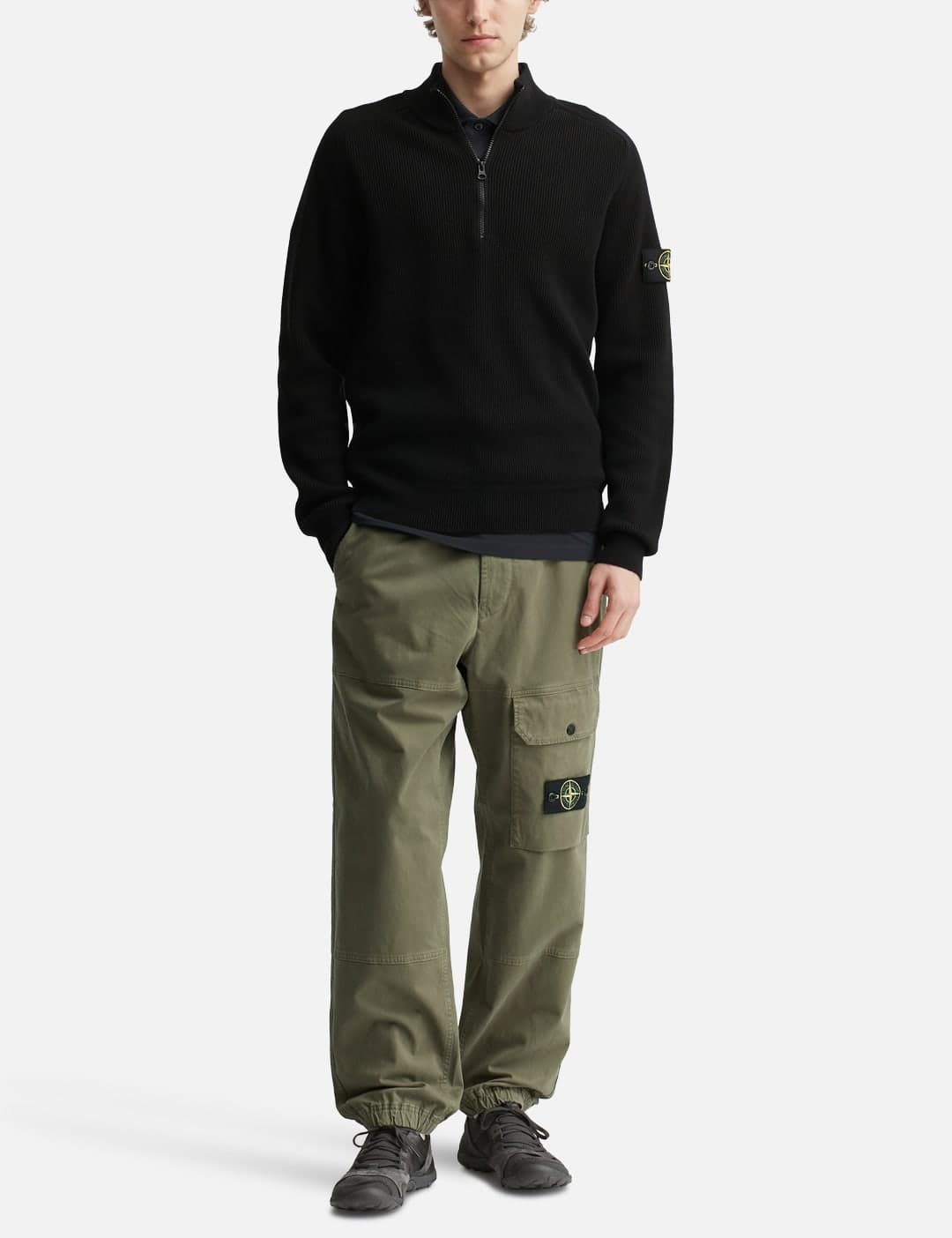 Organic Cotton Stretch Broken Twill 'old' Effect Cargo Trousers view 5