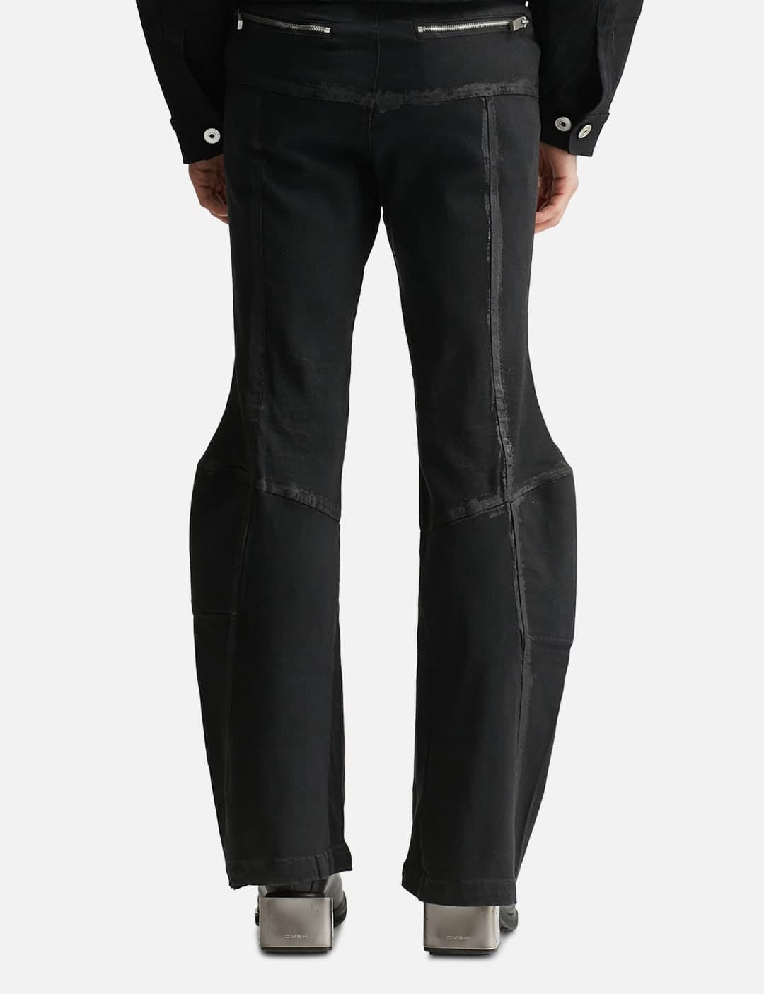 Padded Flared Painted Denim Pants view 4