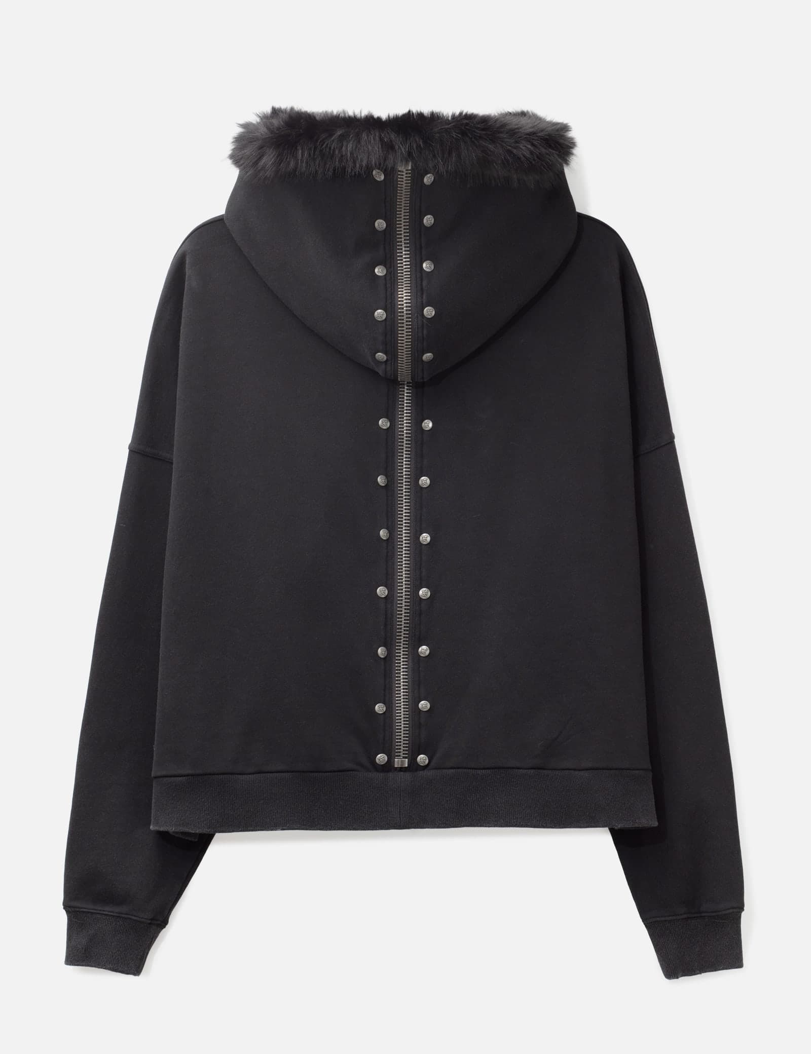 "Nyra" Zip-Up Hoodie With Detachable Fur Trim Hood view 2