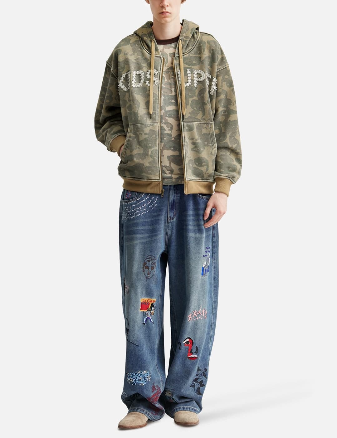 Embroidered Paintings Balloon Pants view 5