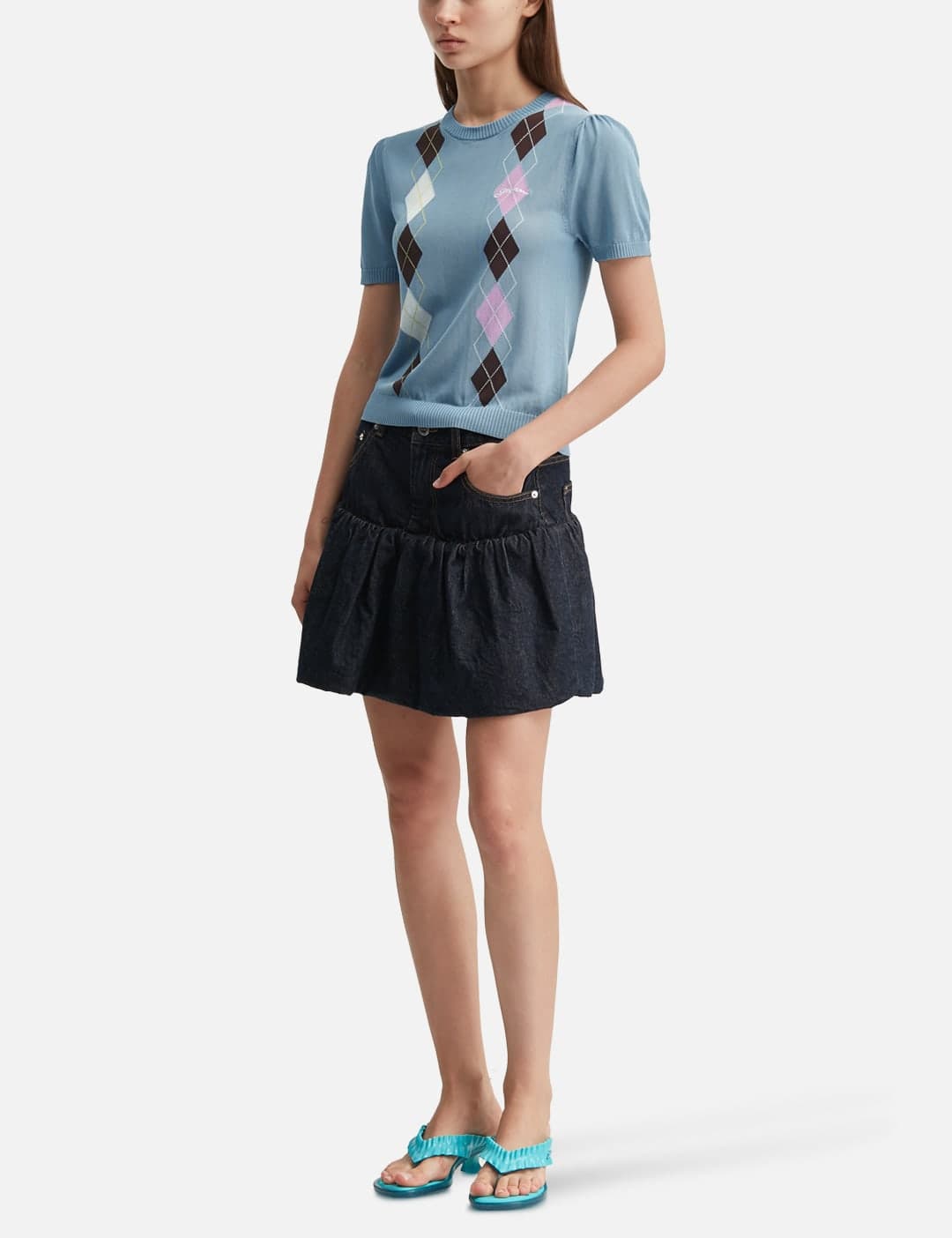 Light Cotton Argyle T-Shirt view 4