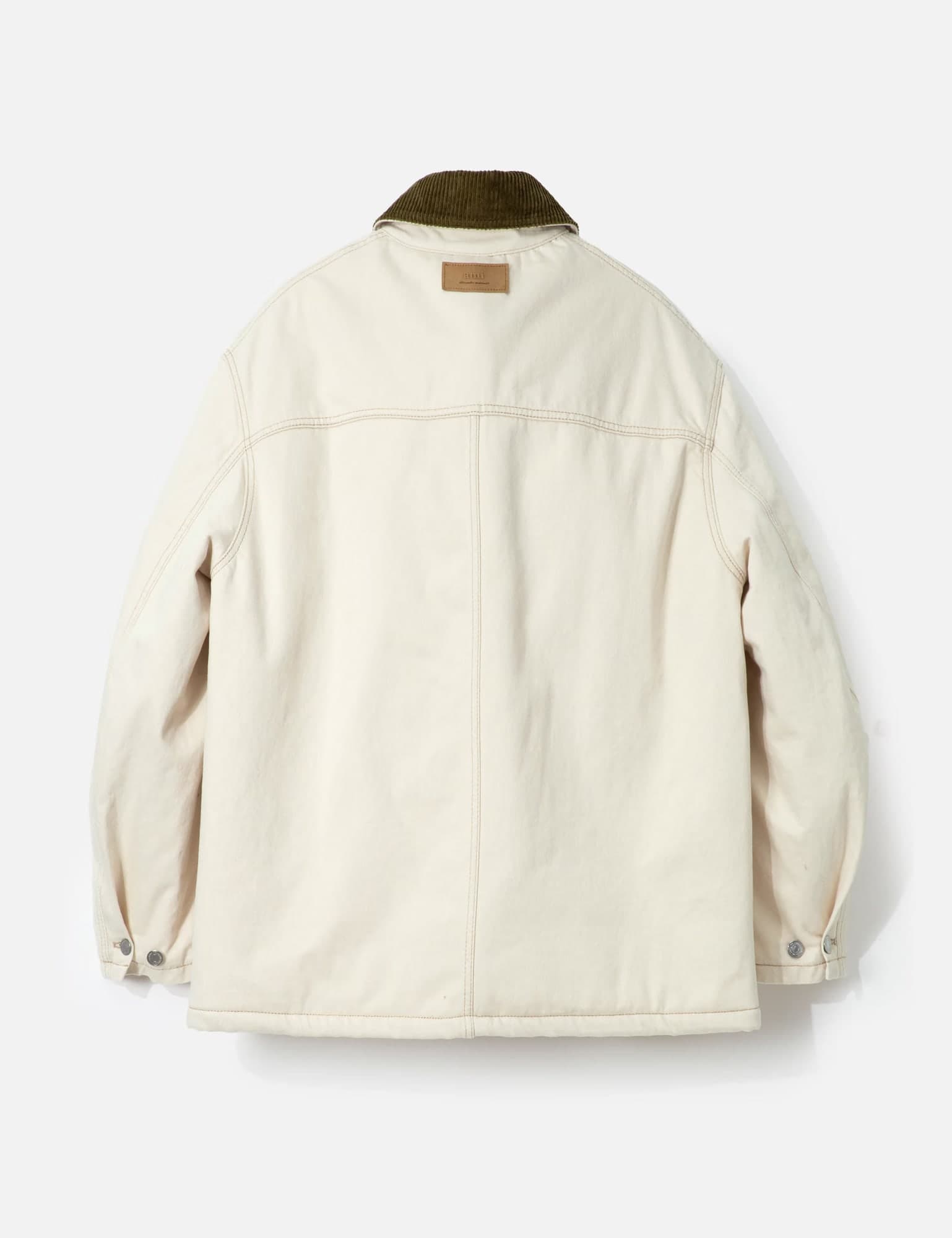 White Cotton Padded Worker Jacket view 2