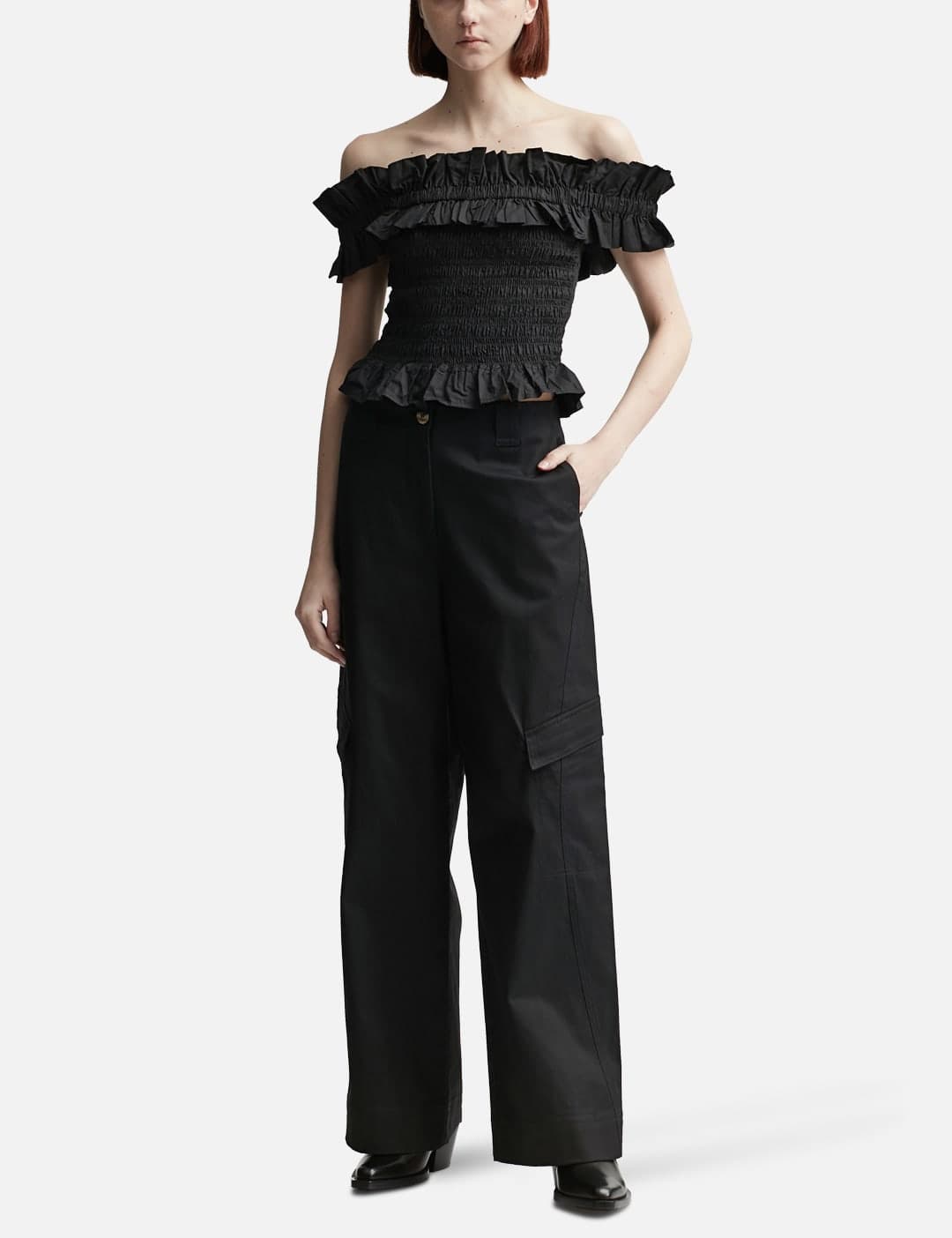 Herringbone Canvas Mid Waist Pants view 4