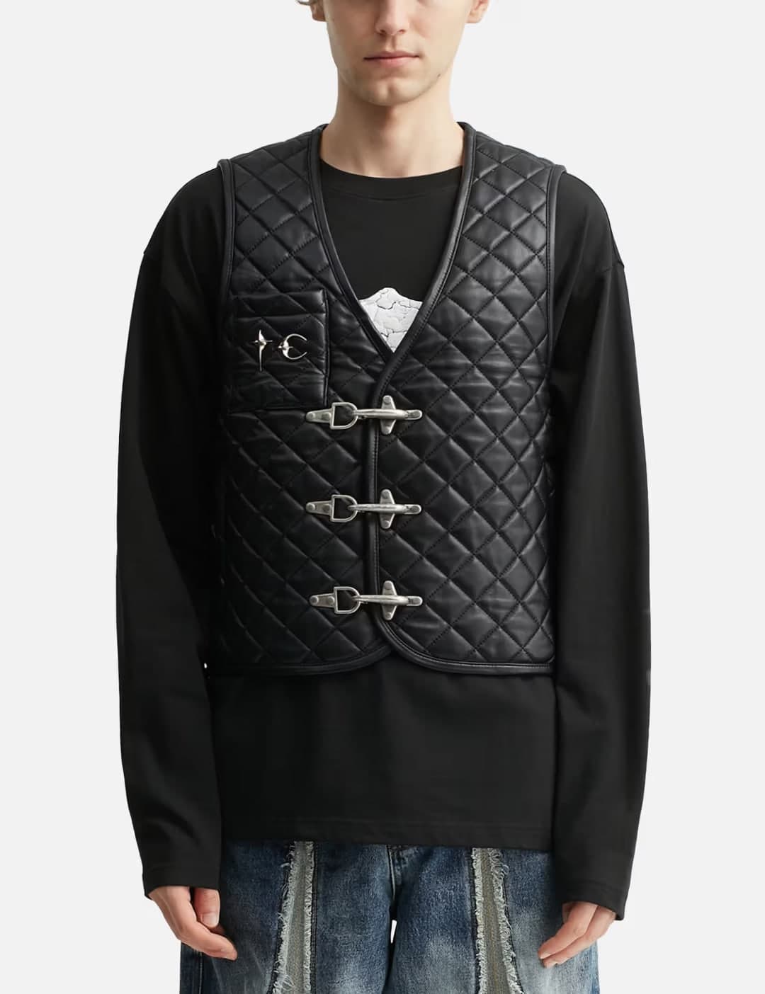 TC Bone Leather Quilted Vest view 3
