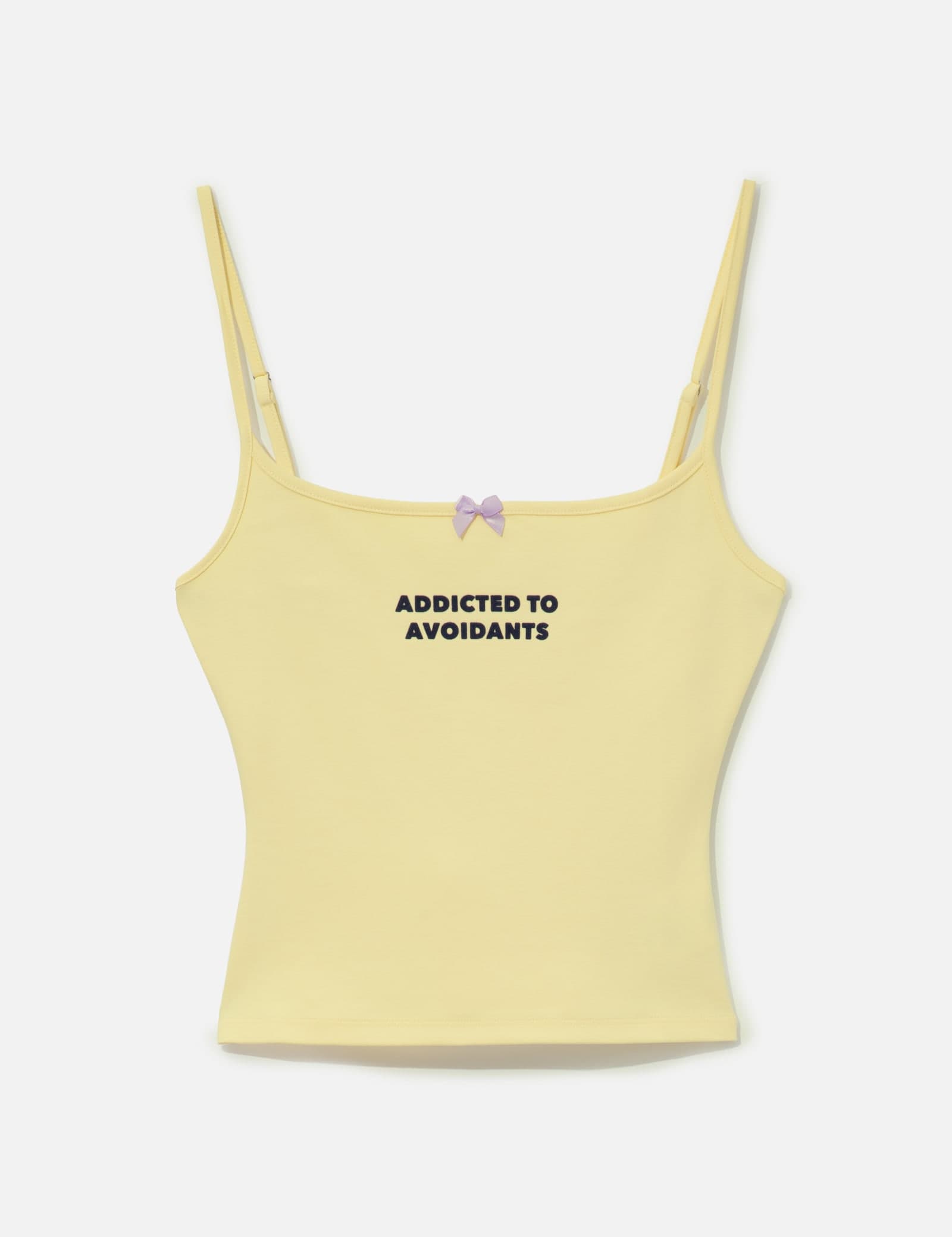 Yellow Print Strap Tank Top view 1