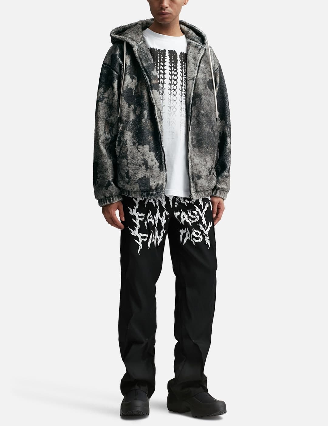 BURN PRINT ZIP-UP FLEECE HOODIE view 5