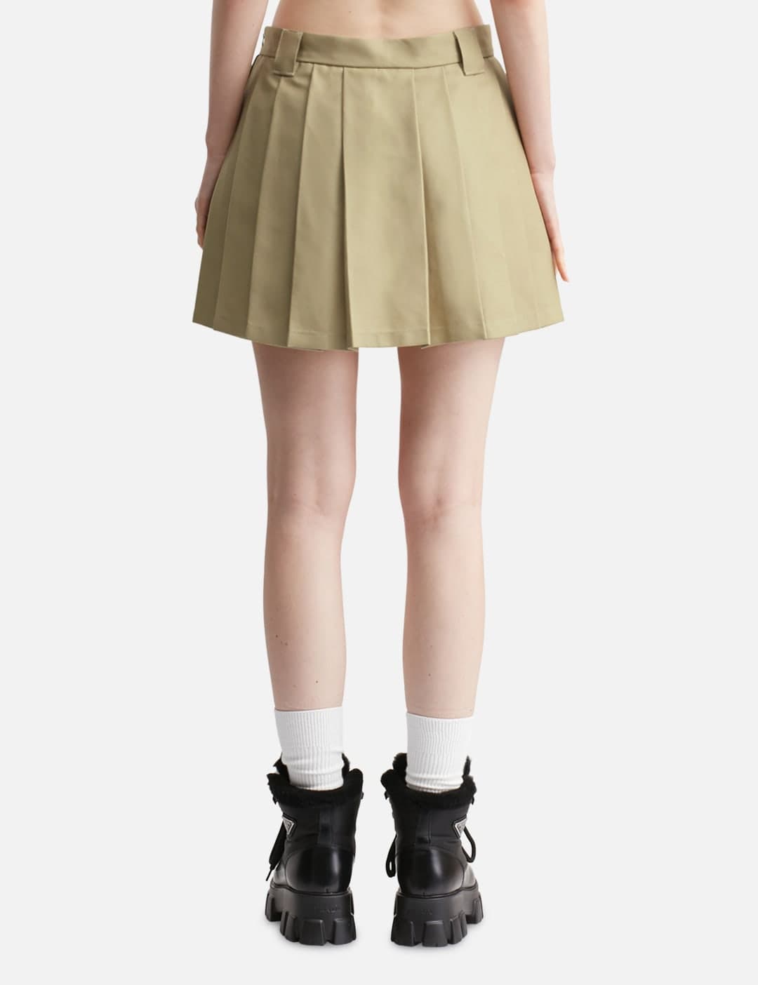 Pleated Cotton Blend Mini Skirt view 2