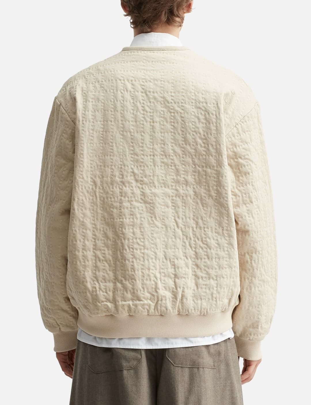 Ivory Poofy Bomber Jacket view 4