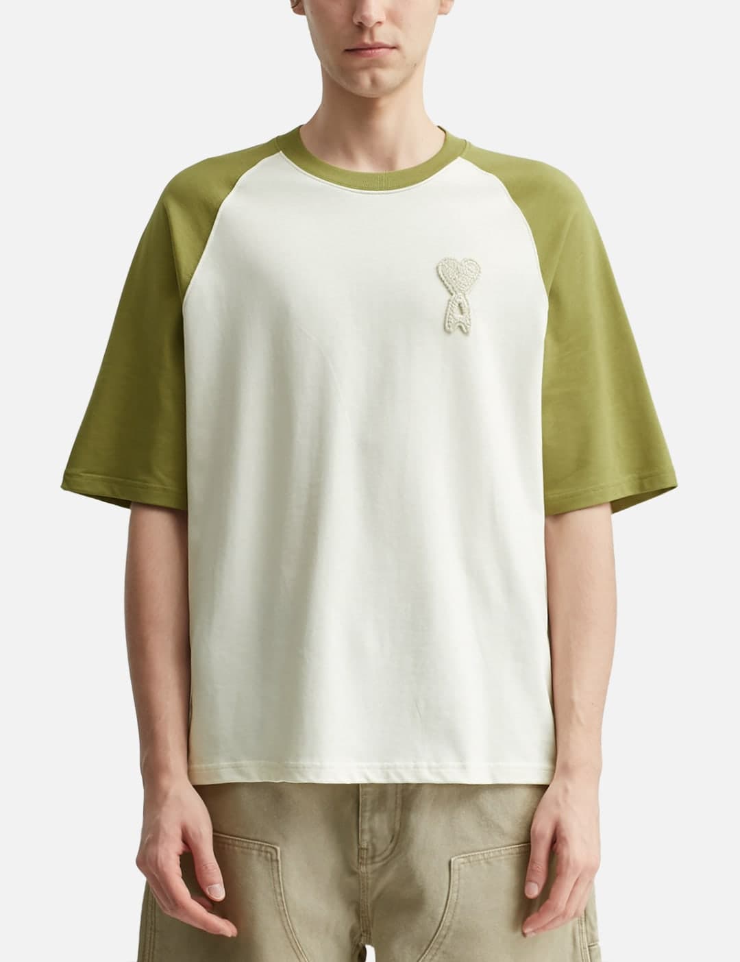 De Coeur Two Tone Thick Cotton Jersey T-Shirt view 3
