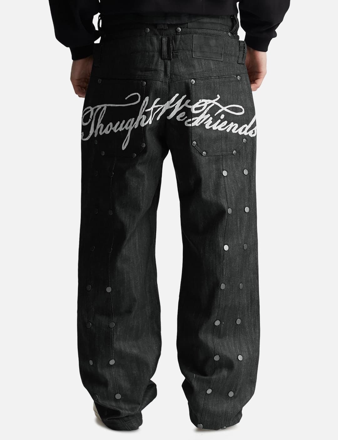 "Gideon" Double-Layered Workpants In Japanese Raw Black Denim view 3