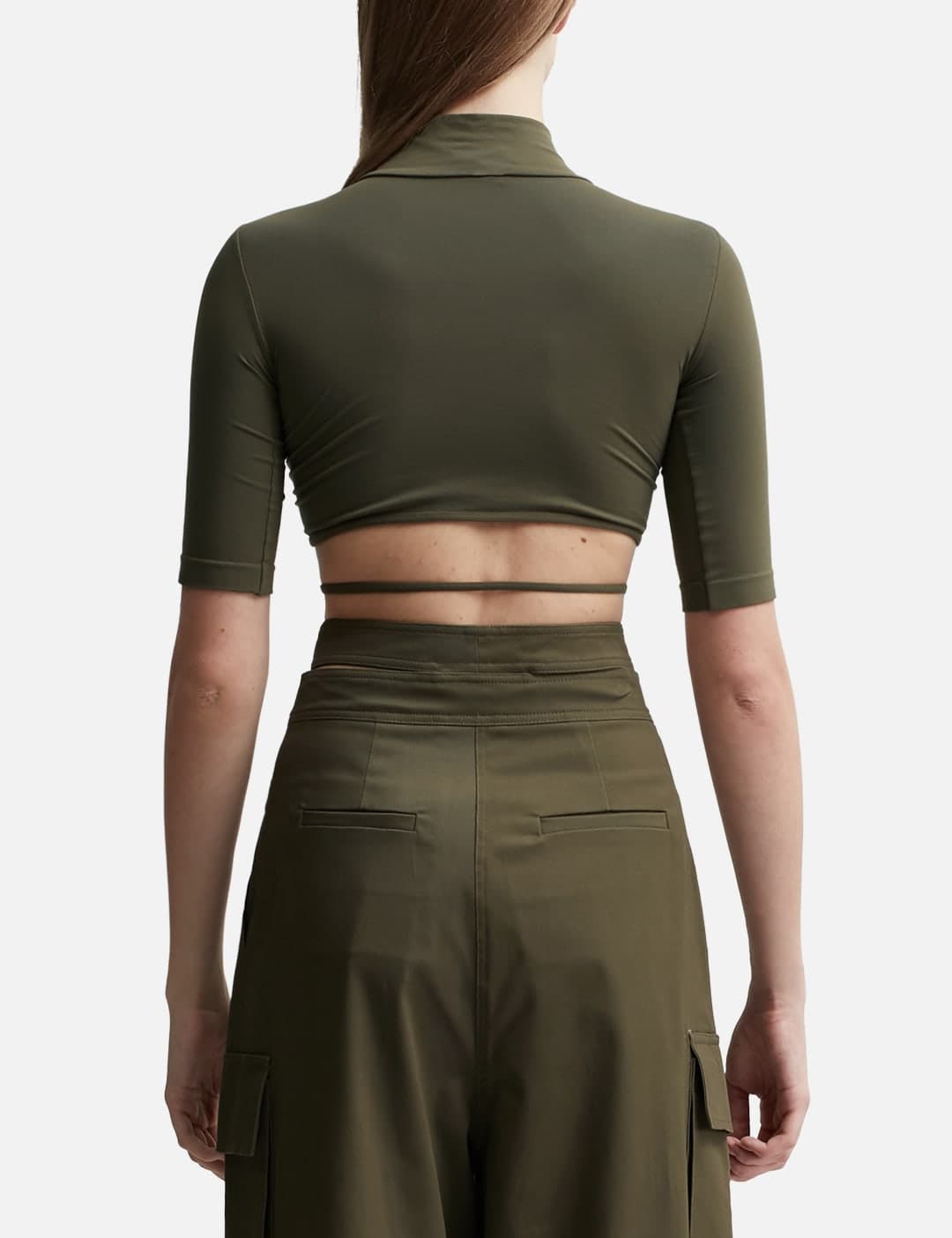SCULPTING JERSEY CUT-OUT TOP view 3