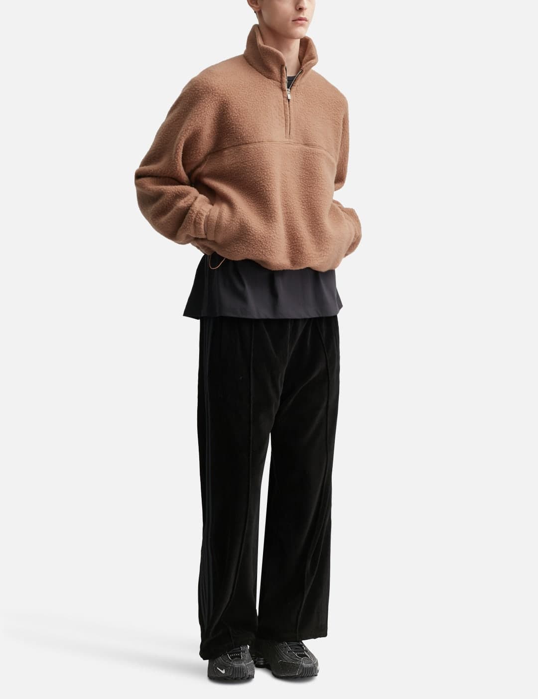 Wool-Blend Quarter-Zip Fleece Pullover view 5