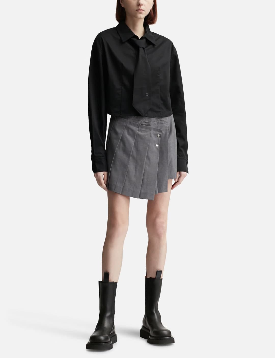 Fold-Detail Pleats Mini Skirt view 4