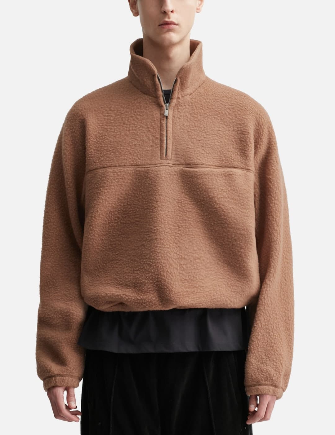 Wool-Blend Quarter-Zip Fleece Pullover view 3