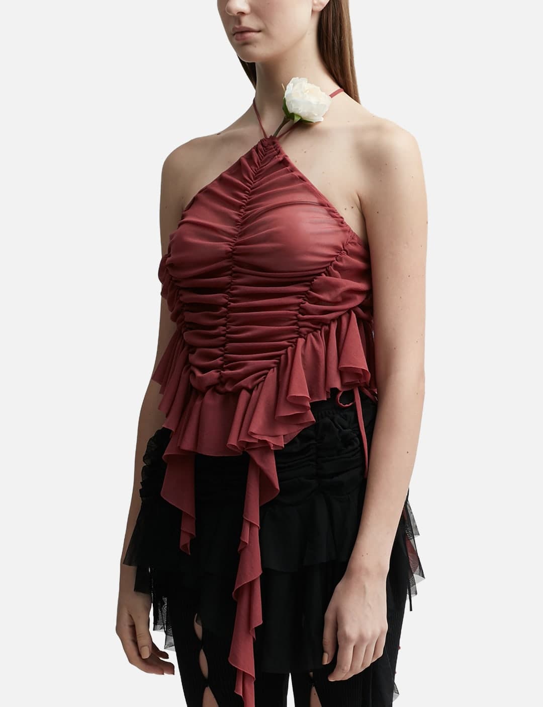 Flower Ruched Tank Top view 2