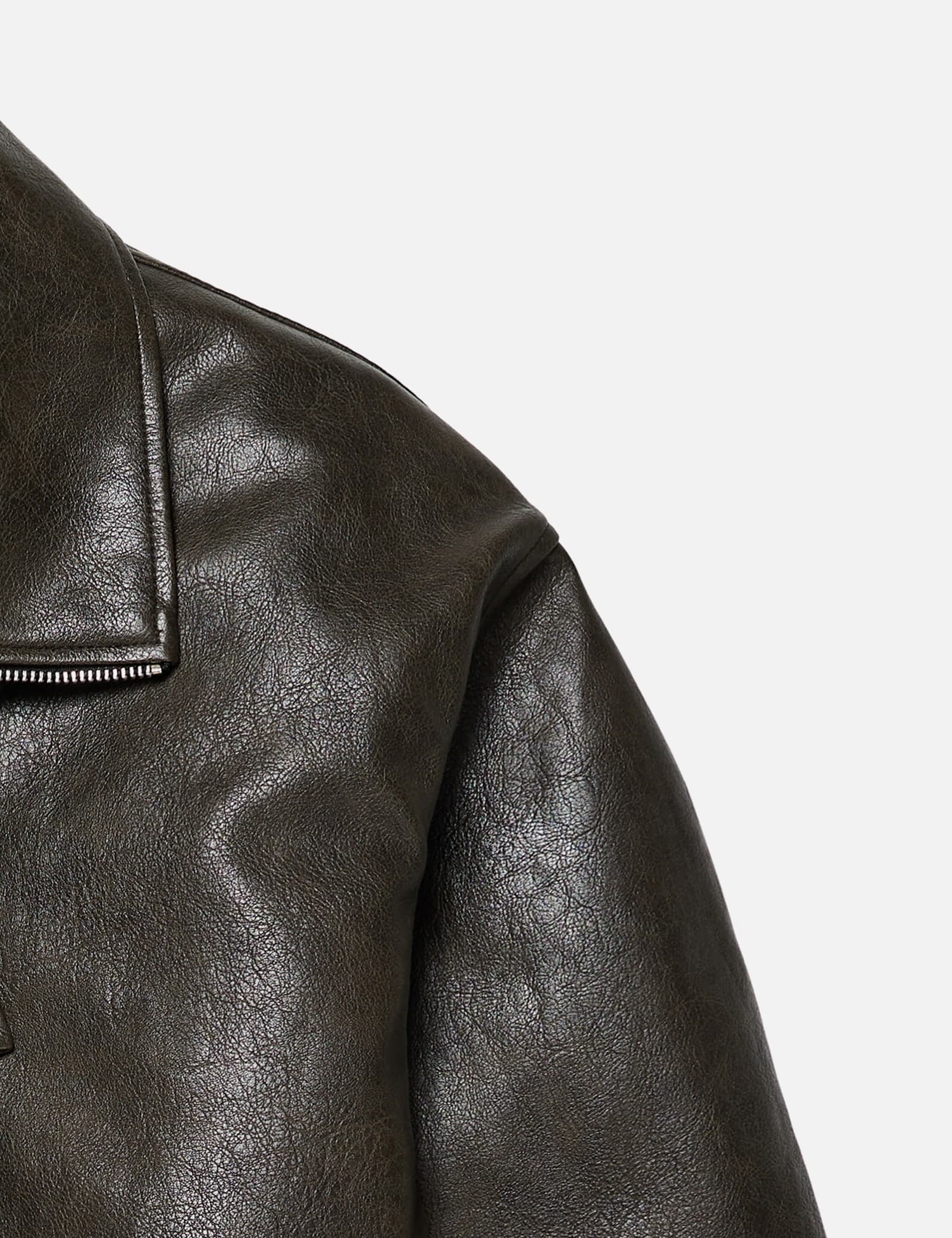 Faux Leather Bomber Jacket view 7
