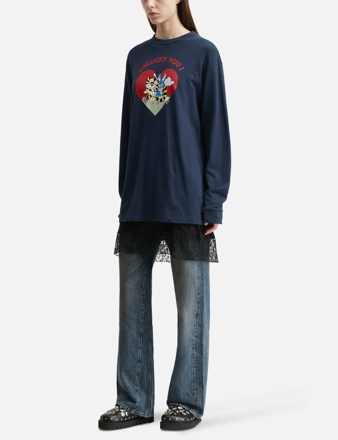 'KENZO Cartoon' Outlined Relax Long Sleeve T-Shirt view 5