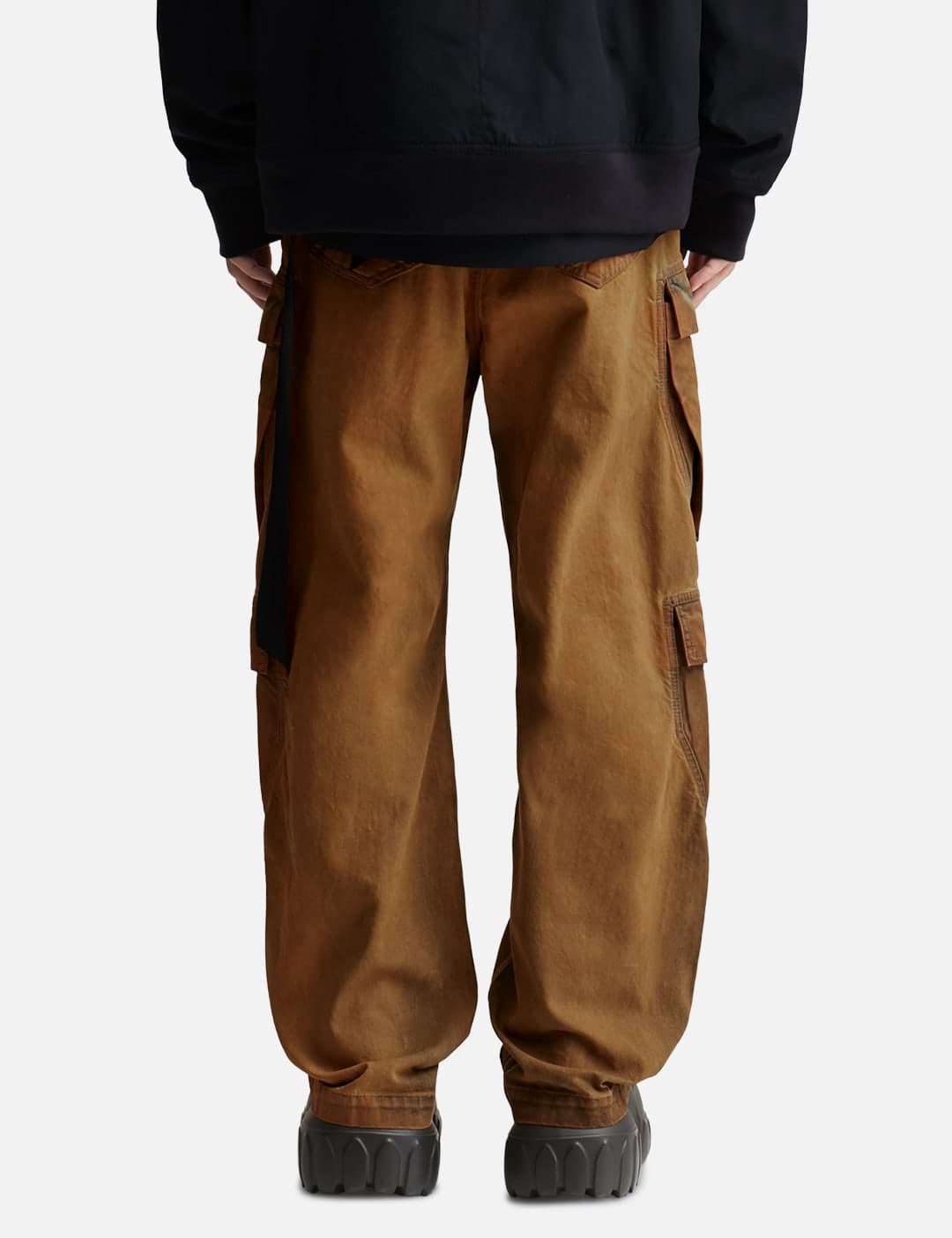 Double Cargo Jeans In Orange Wash Denim view 4