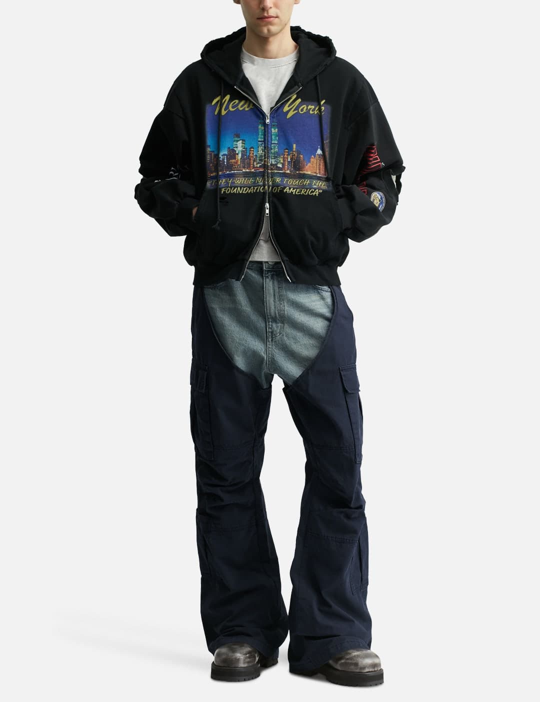 Biker Cargo Denim Pants view 5