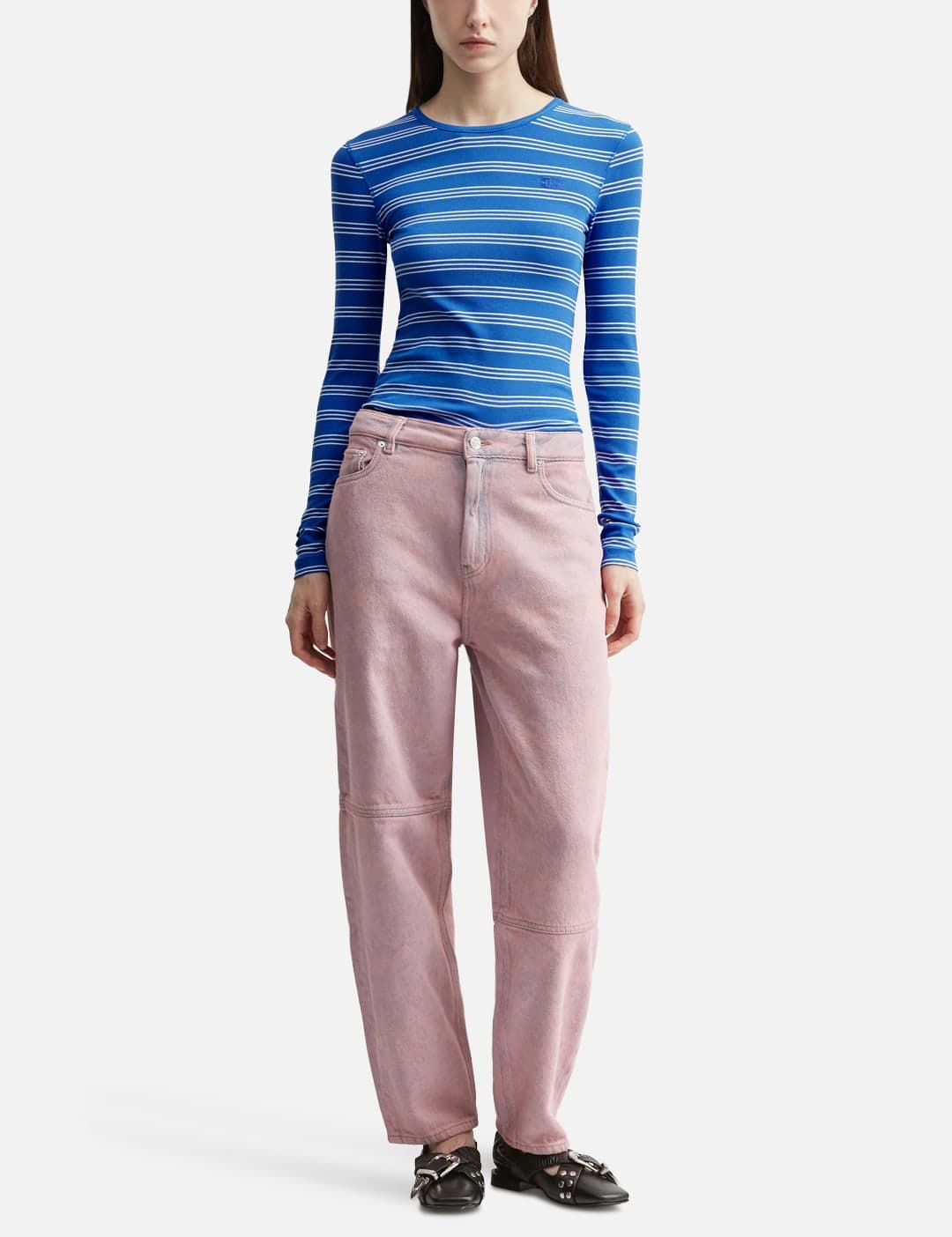 Long-Sleeve Top With Stripes view 5