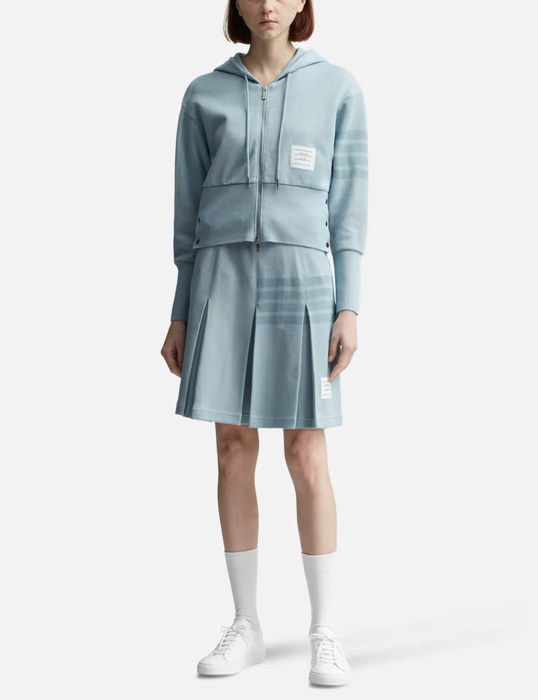 BOX PLEAT SKIRT IN DOUBLE FACE KNIT view 3