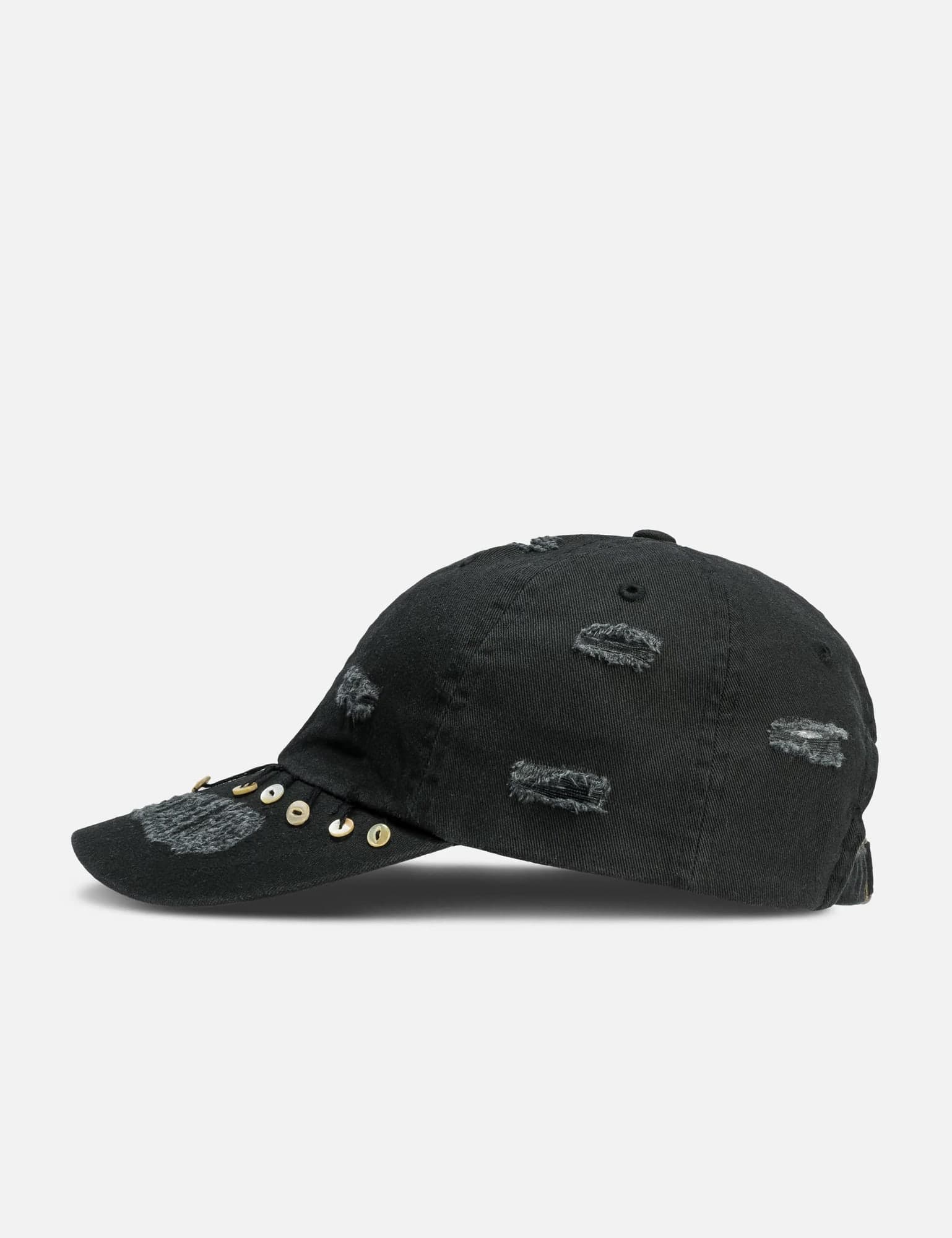 Black Hanging Button Cap view 2
