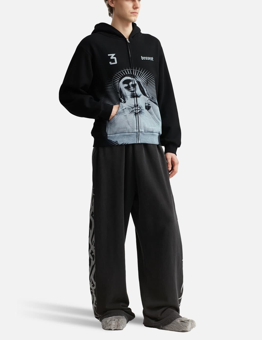Black Mary Zip Up Hoodie view 3