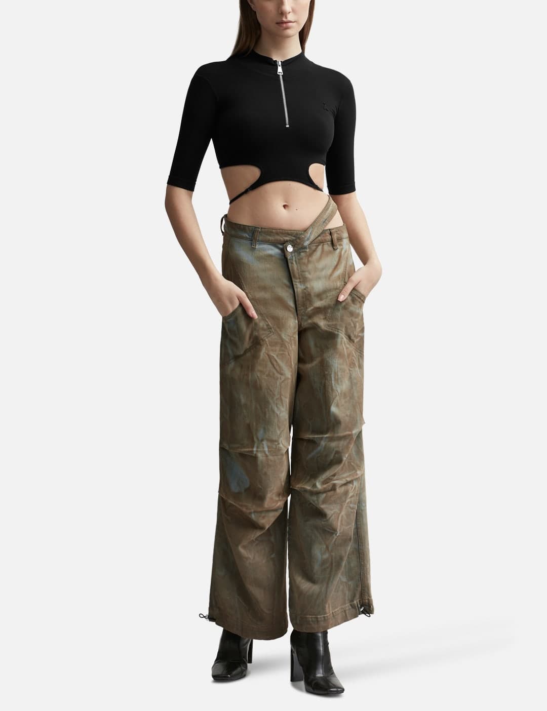SCULPTING JERSEY CUT-OUT TOP view 4