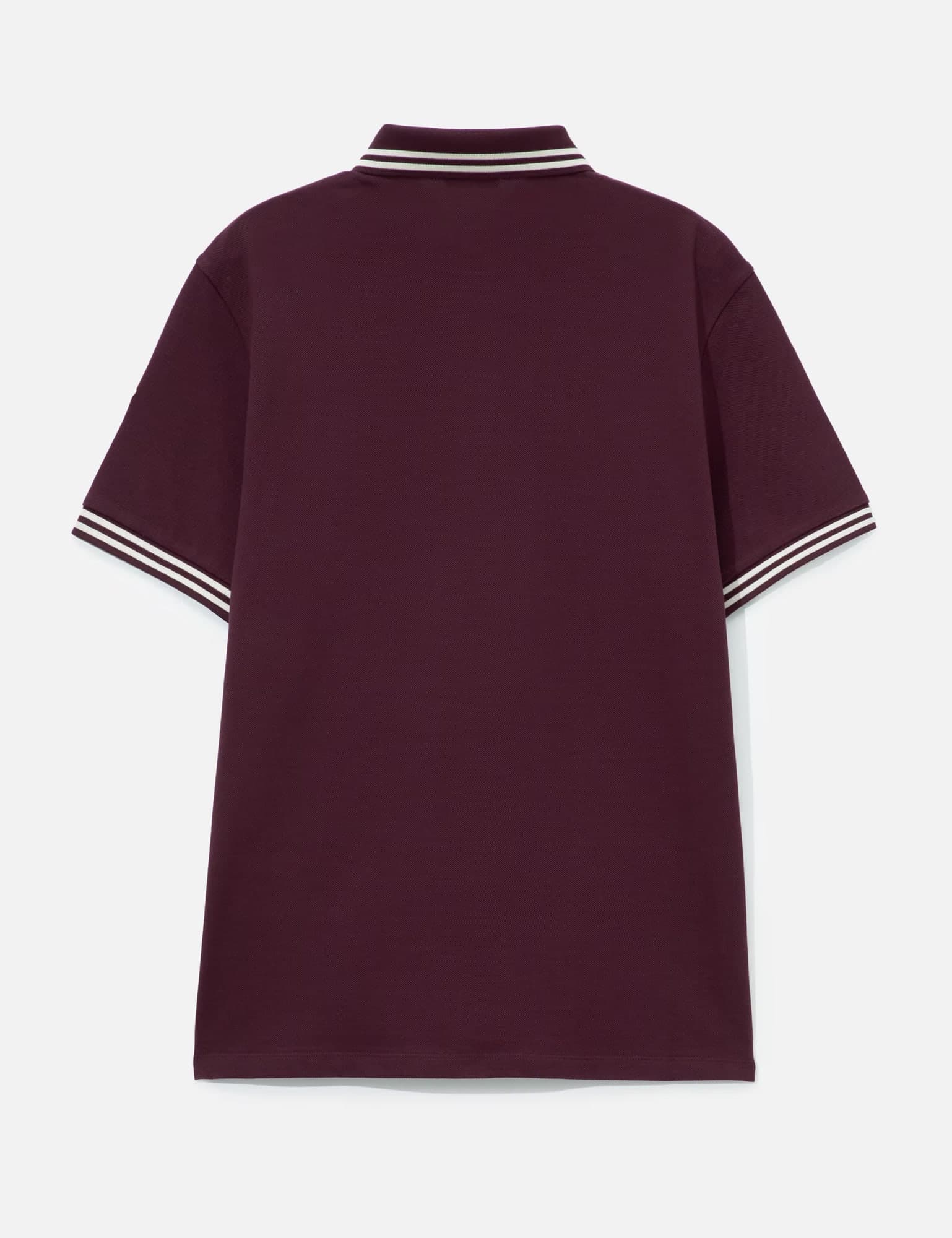 Striped Trim Cotton Piquet Polo Shirt view 1
