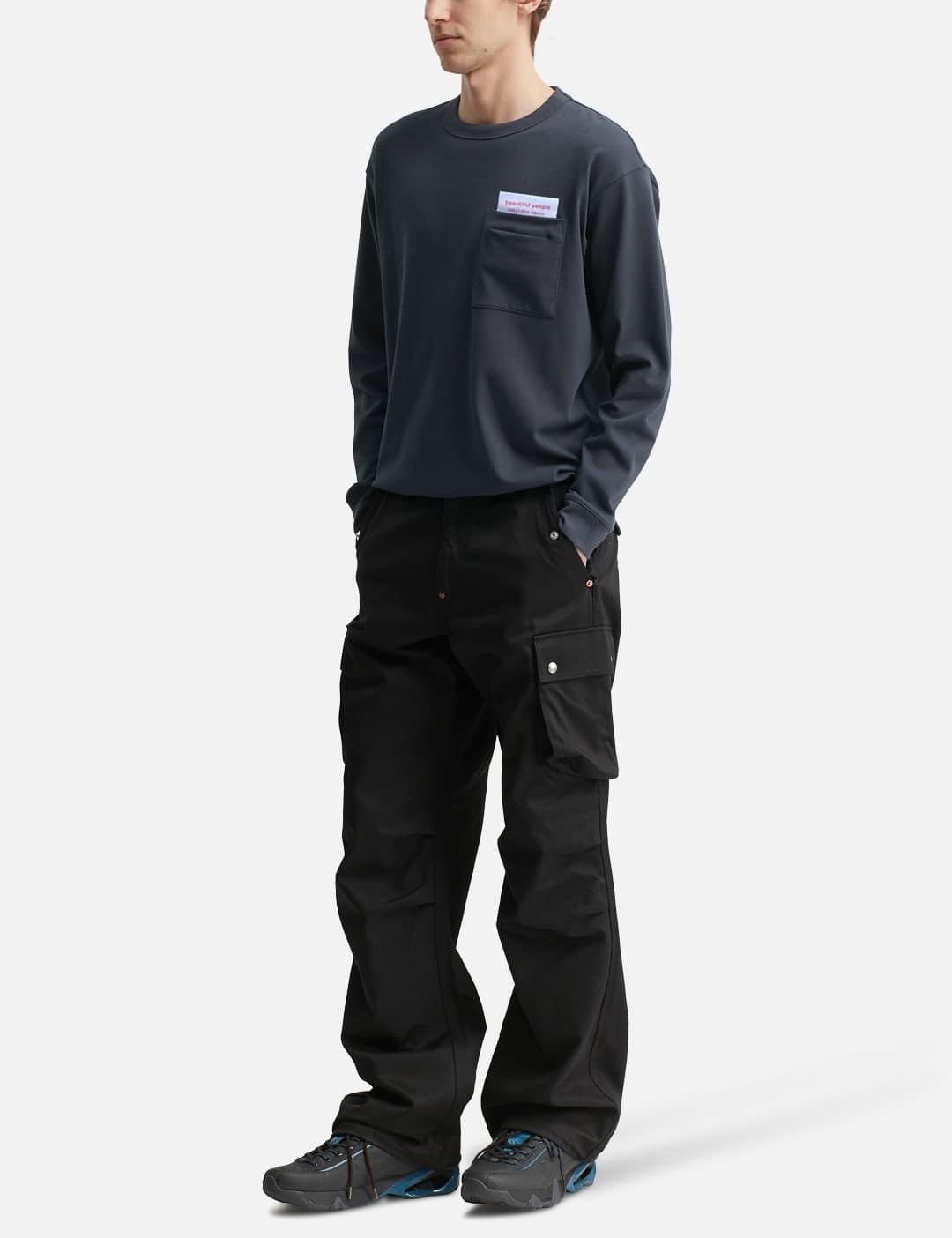 Suvin Compact Jersey Big QOL Tag Long T-Shirt view 4