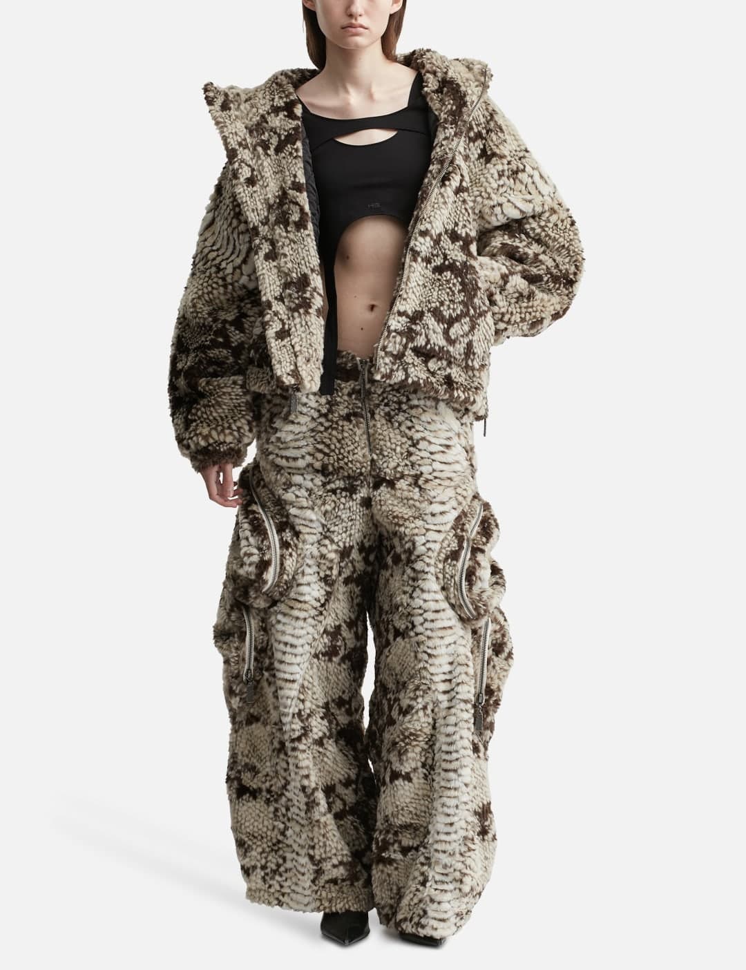 Snakes Jacket 2.0 Faux Fur Jacket With Hood view 4