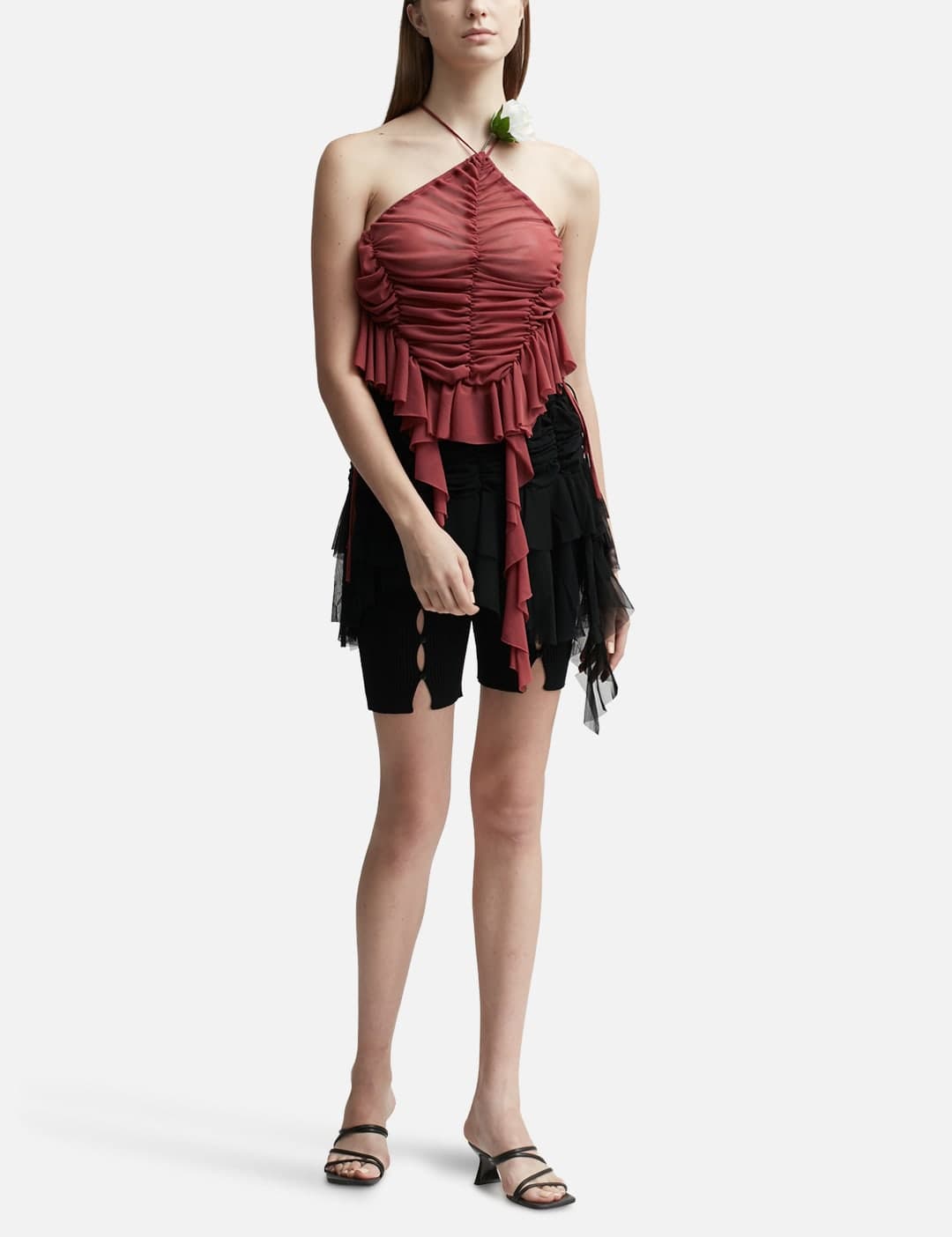 Flower Ruched Tank Top view 4