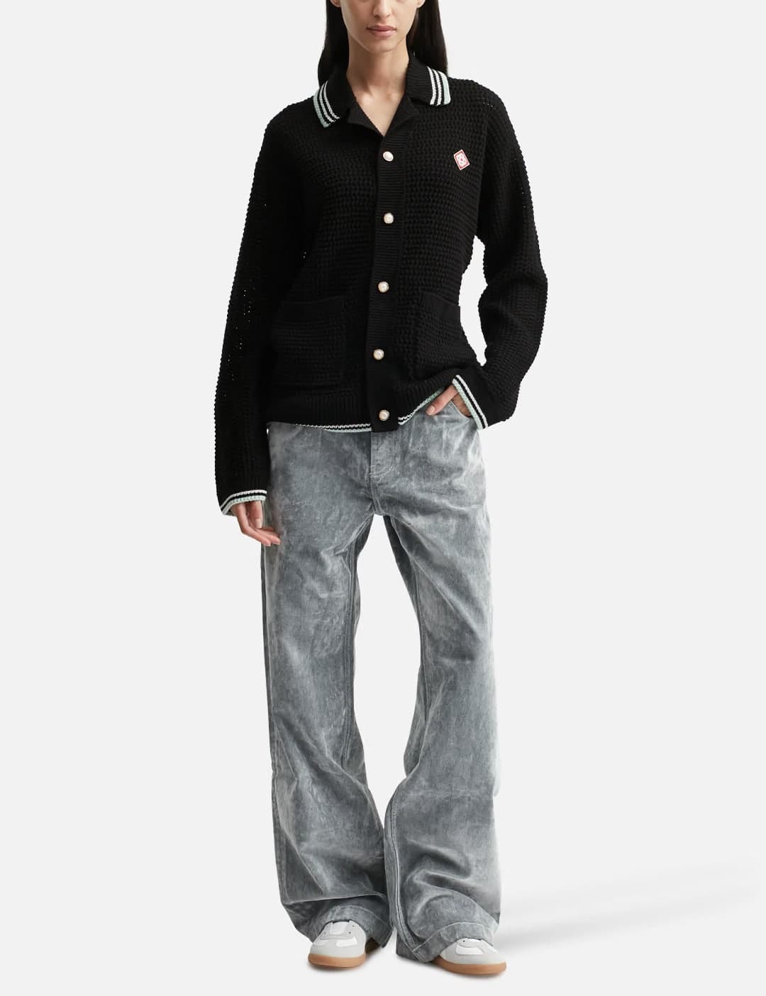 Embroidered Cotton Crochet Long Sleeve Shirt view 4