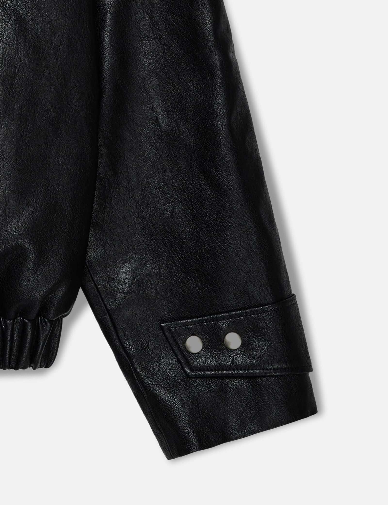 Faux Leather Bomber Jacket view 9