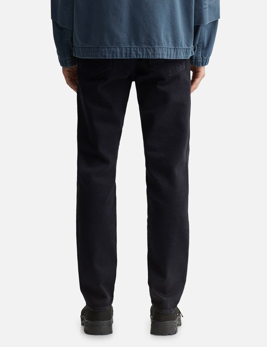 Stretch Black Denim-Rinsed Slim Fit Five-Pocket Jeans view 4