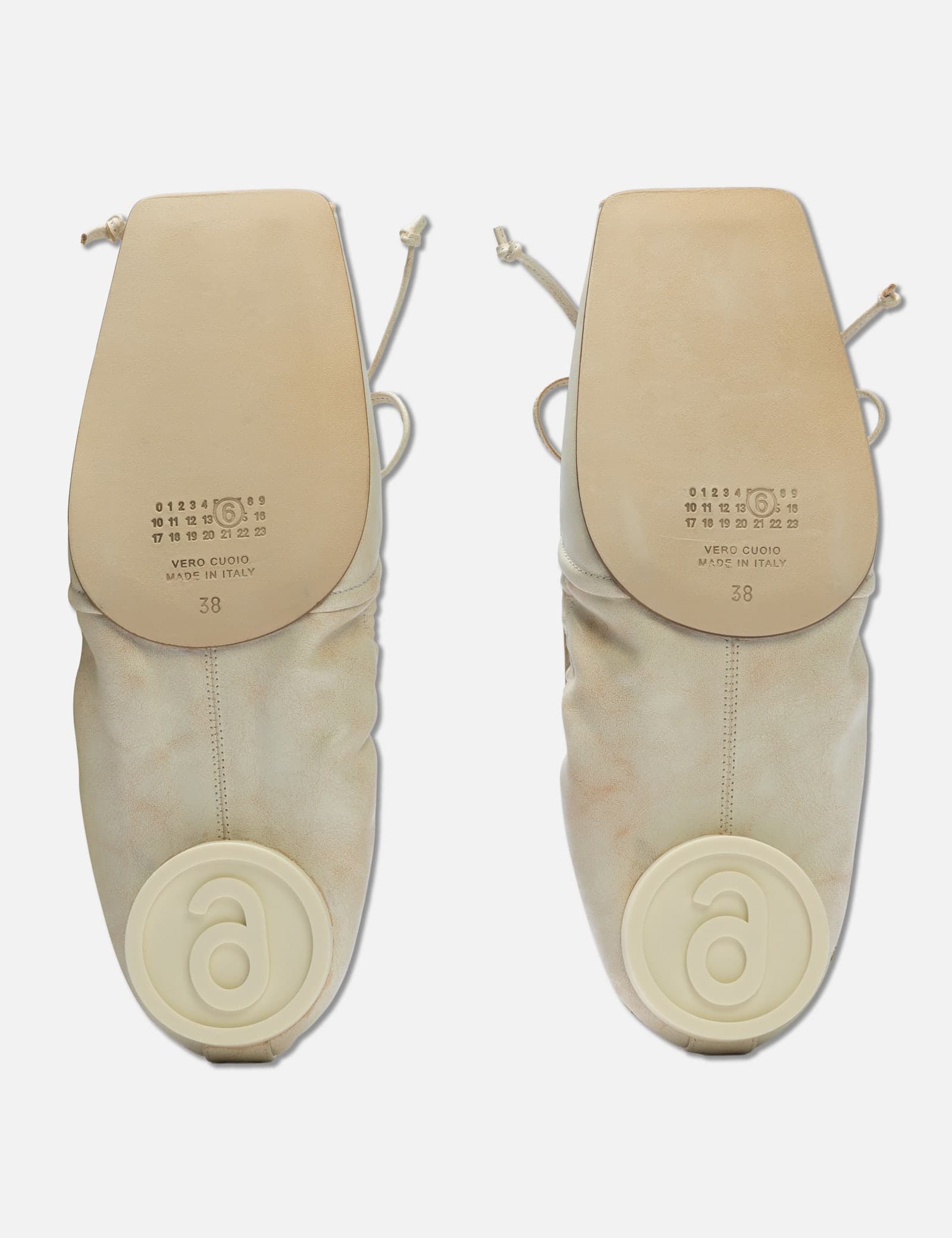 Square-Toe Leather Ballerina Shoes view 5