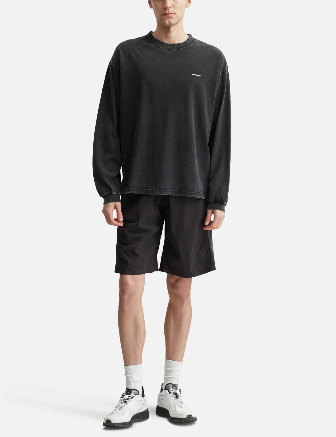 "Logo" Washed Long Sleeve Tee view 3