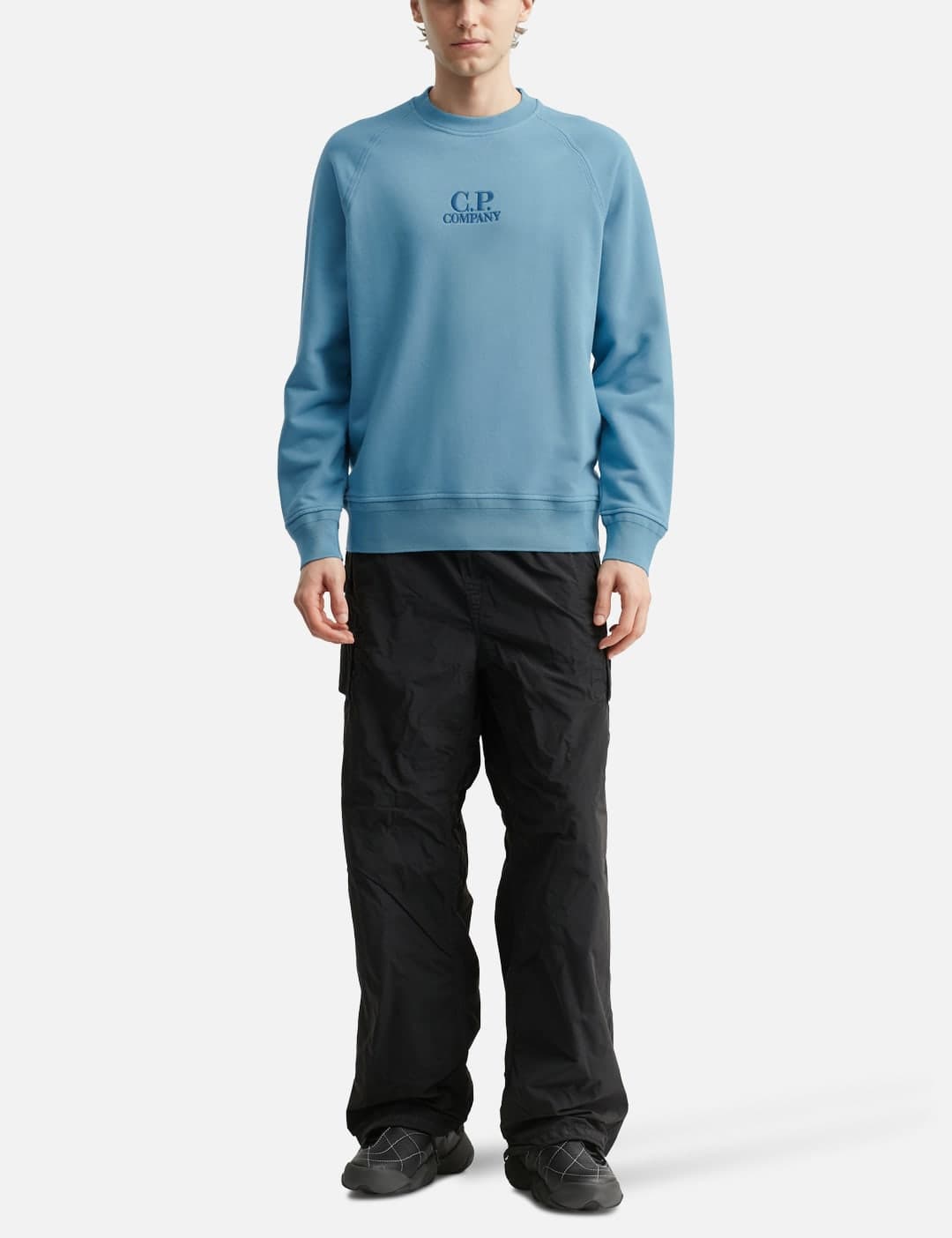 Diagonal Raised Fleece Crewneck Logo Sweatshirt view 5