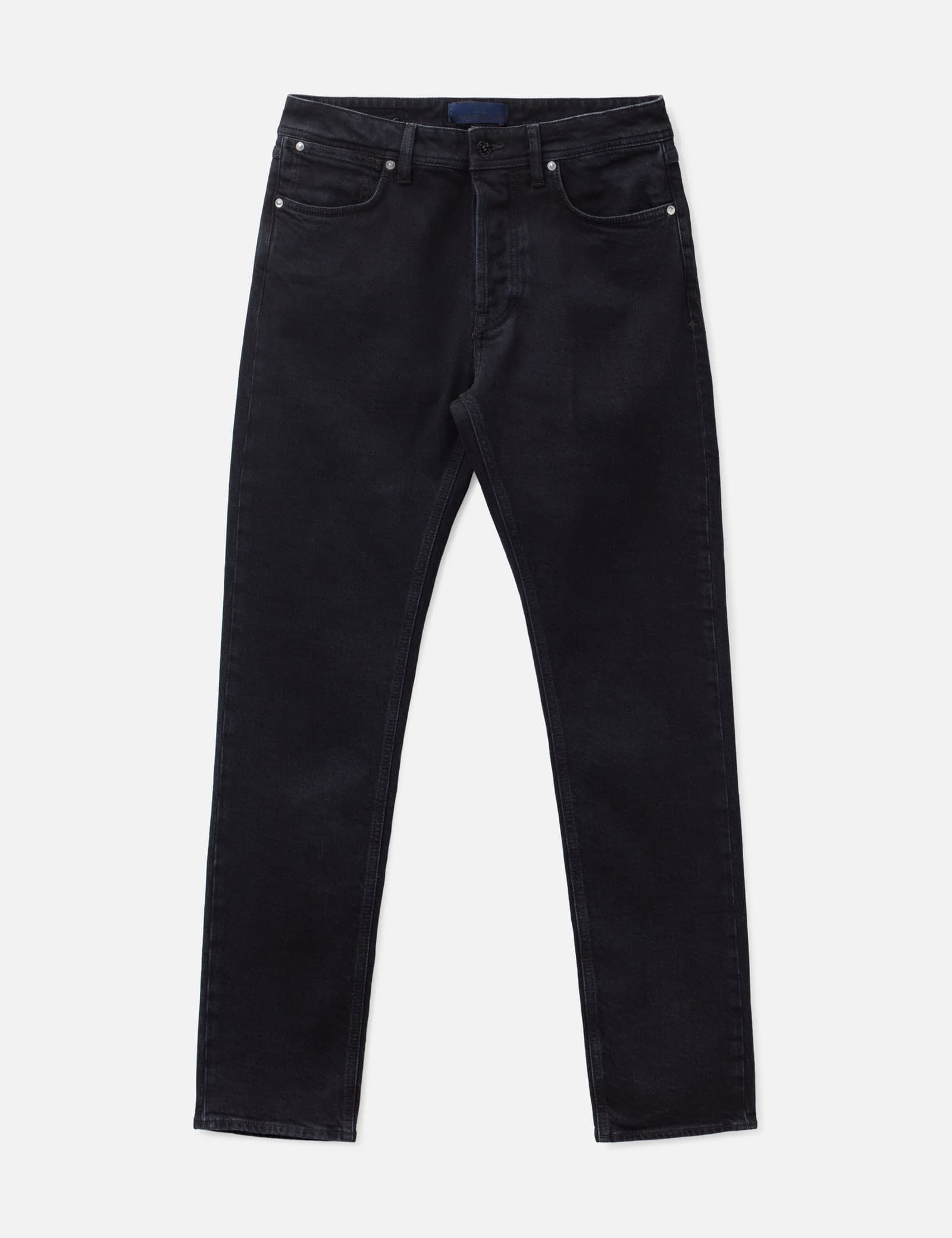 Stretch Black Denim-Rinsed Slim Fit Five-Pocket Jeans view 1